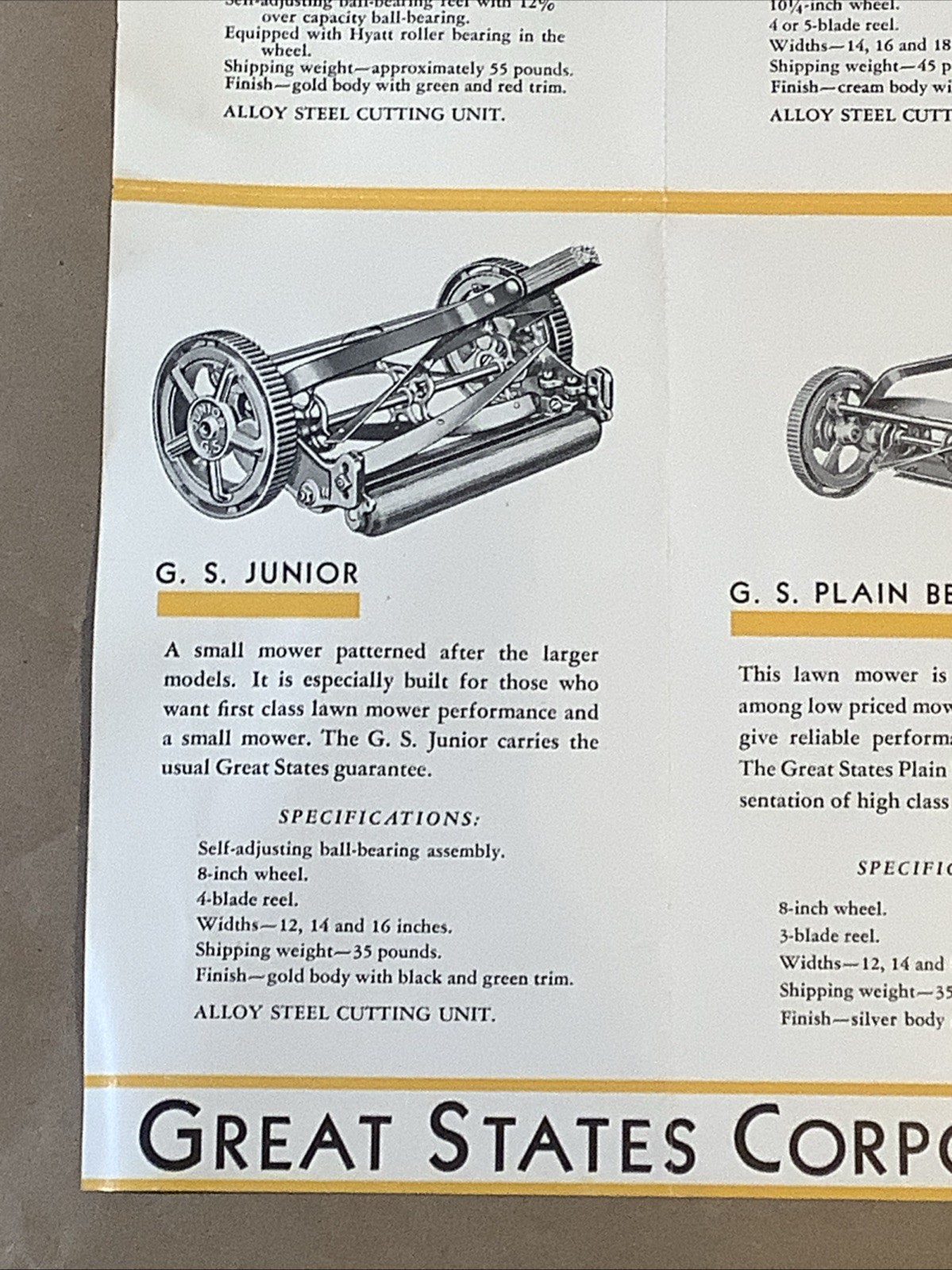 Vintage 1932 Great States Lawnmowers Brochure Great States Corp IN INV-P0959￼
