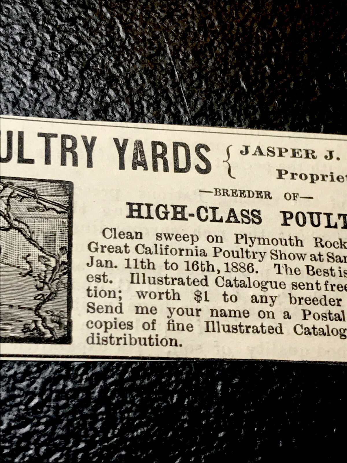 1886 Alhambra Poultry Yards Chicken Farm Advertising – Martinez – California
