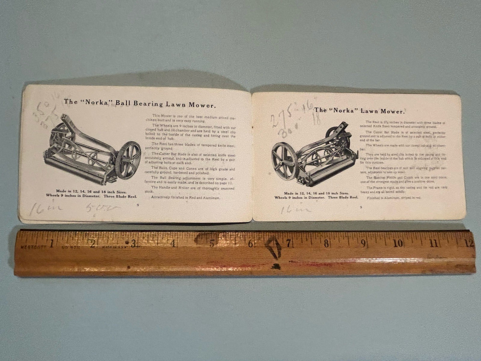 W & B Lawn Mower catalog by Whitman & Barnes 1910 sales brochure with info.