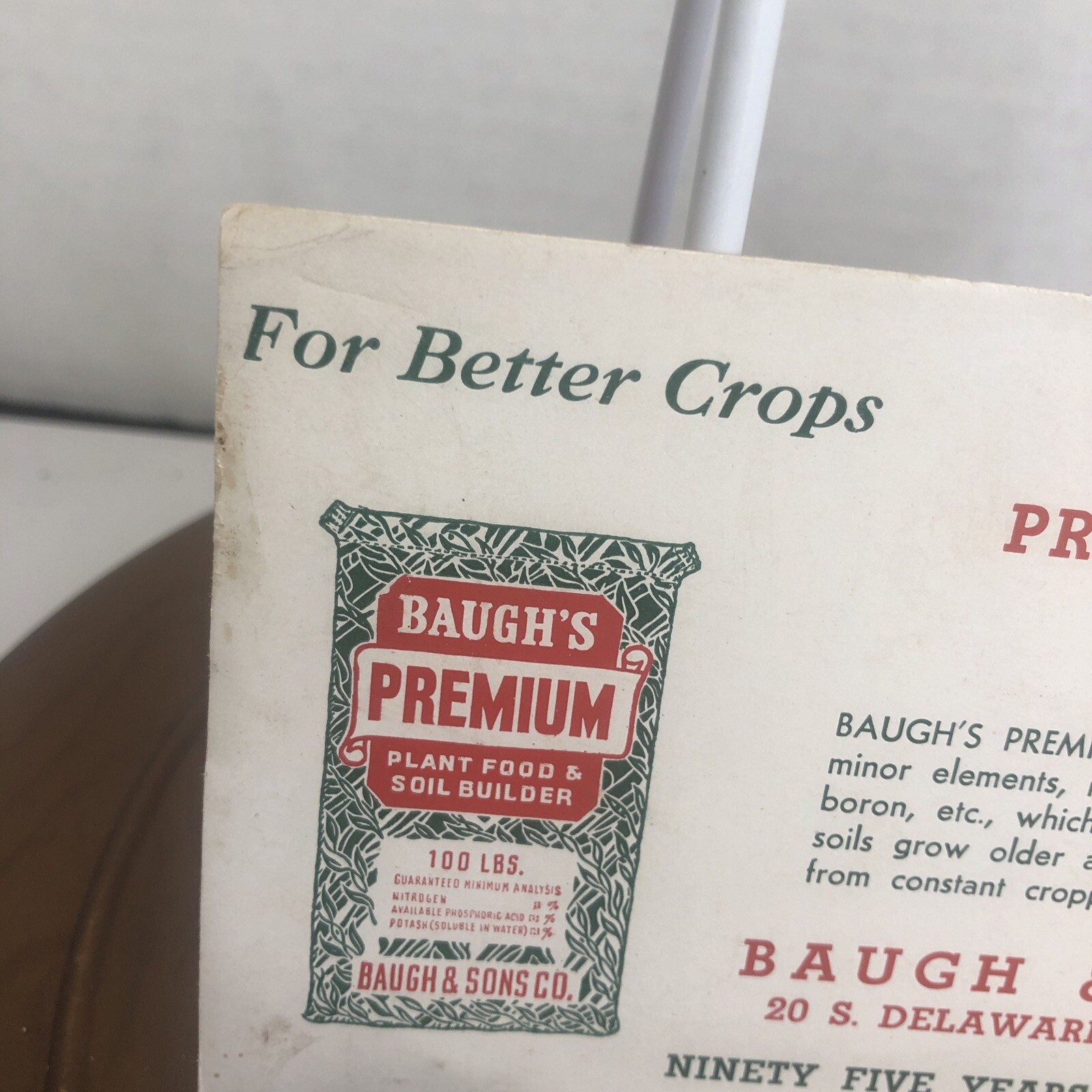 Baugh&rsquo;s Fertilizers Advertising Scratch Pad and Information