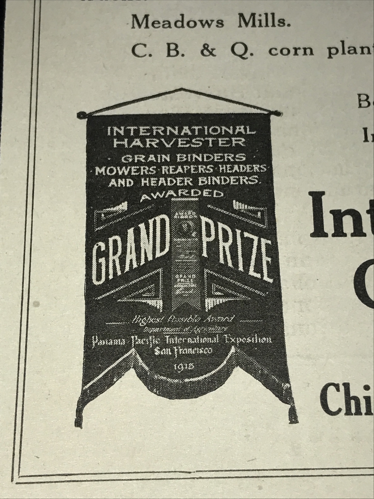 1916 IH International Harvester Co. Farm Machine Advertising – Chicago