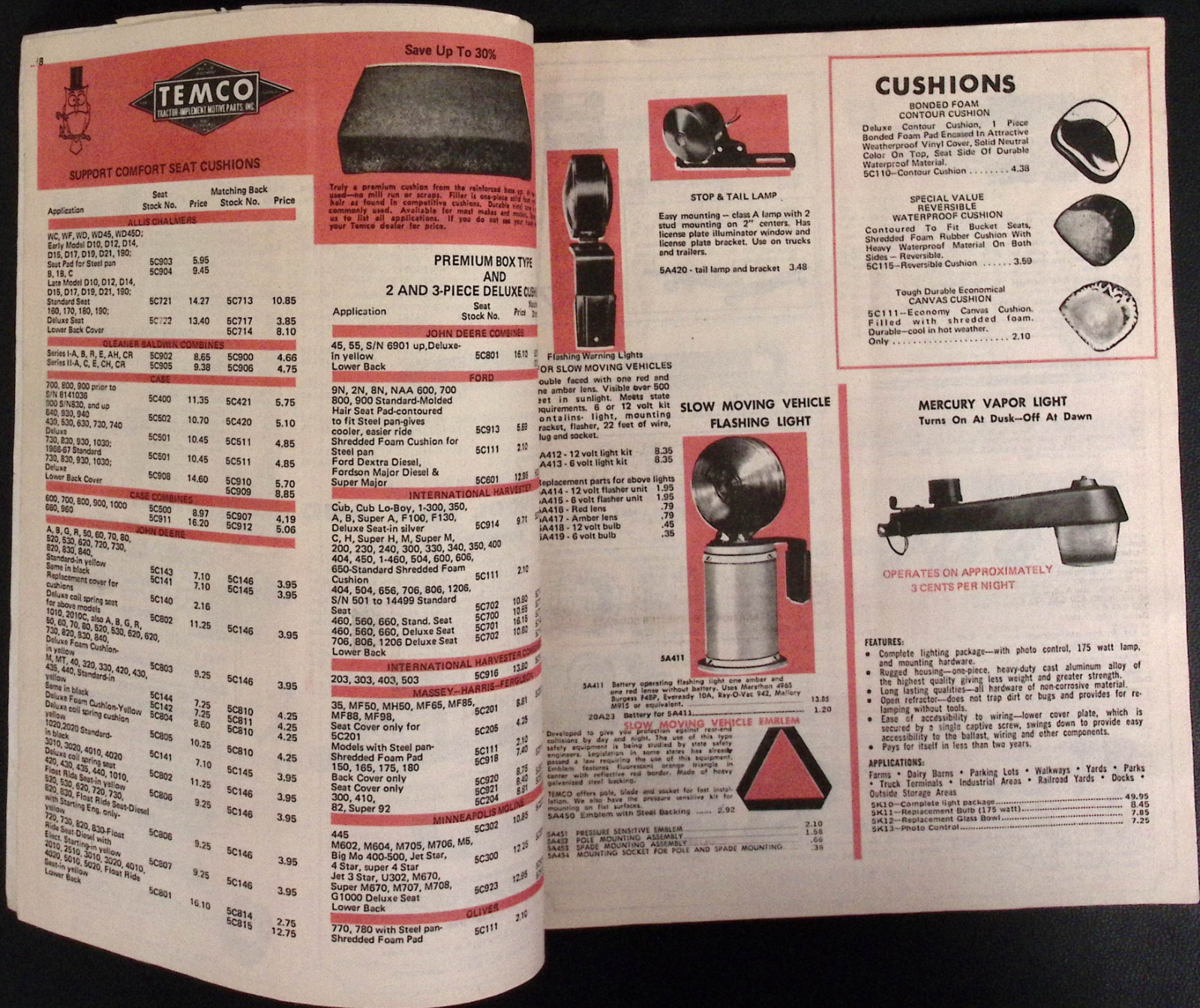 1970 Temco Tractor Implement Motive Parts General Catalog