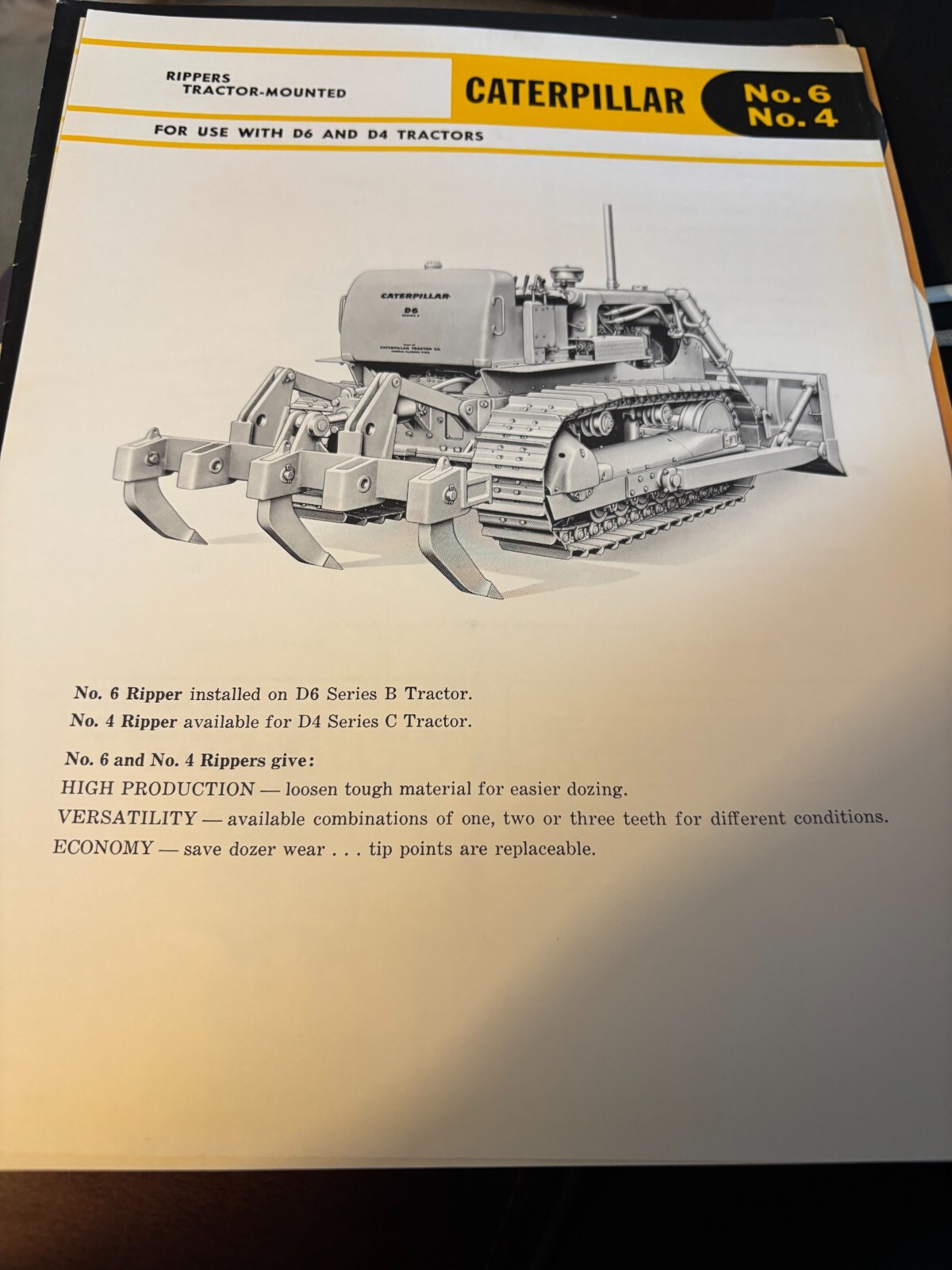 Caterpillar CAT No. 4 No. 6 Rippers Brochure FCCA25
