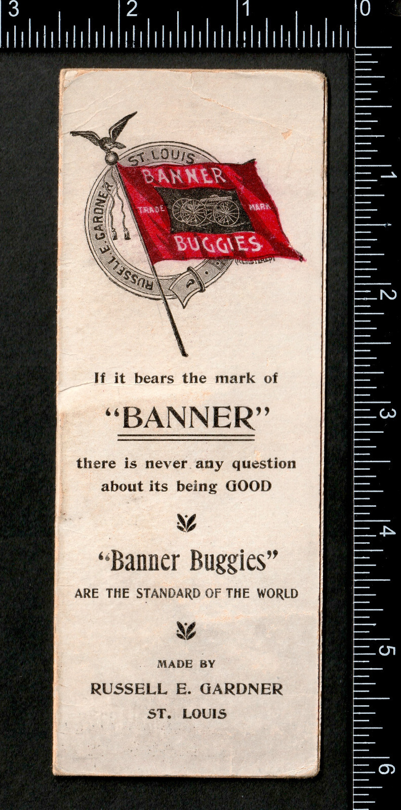 Banner Buggy St Louis Pop-Up 3D Can-Can Kicker Novelty Farm Trade Card SR.fr.bw