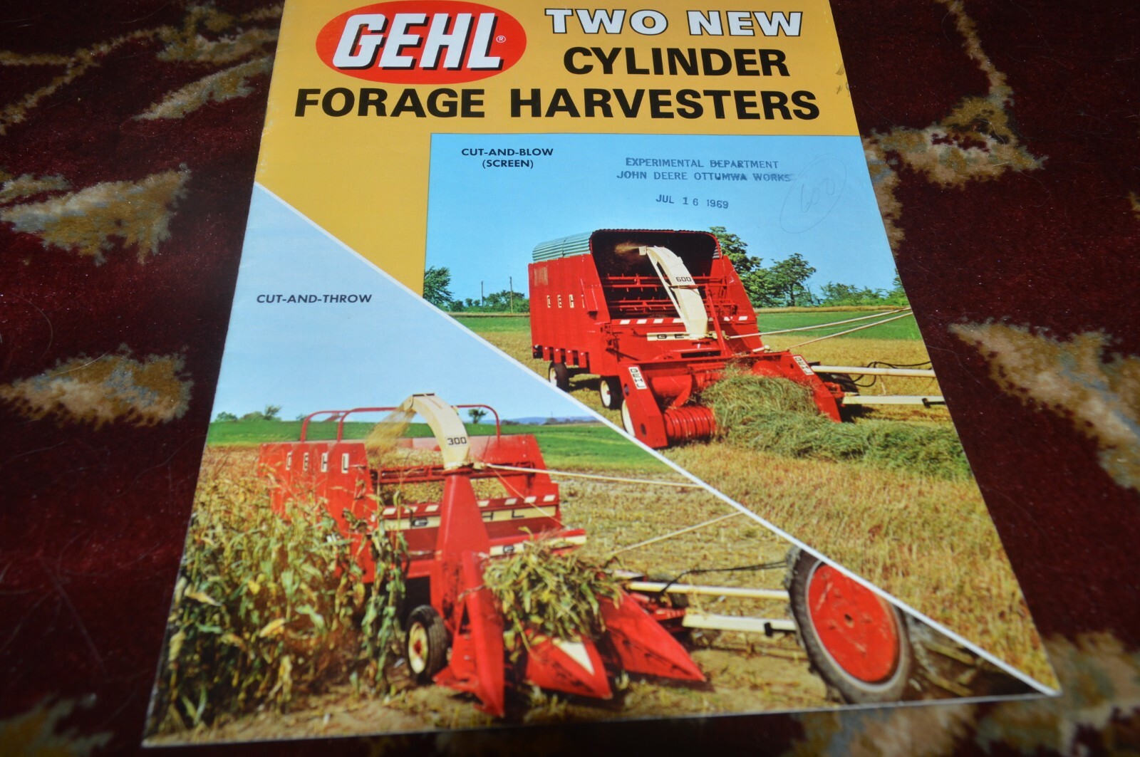 Gehl 300 600 Forage Harvester For 1969 Brochure FCCA