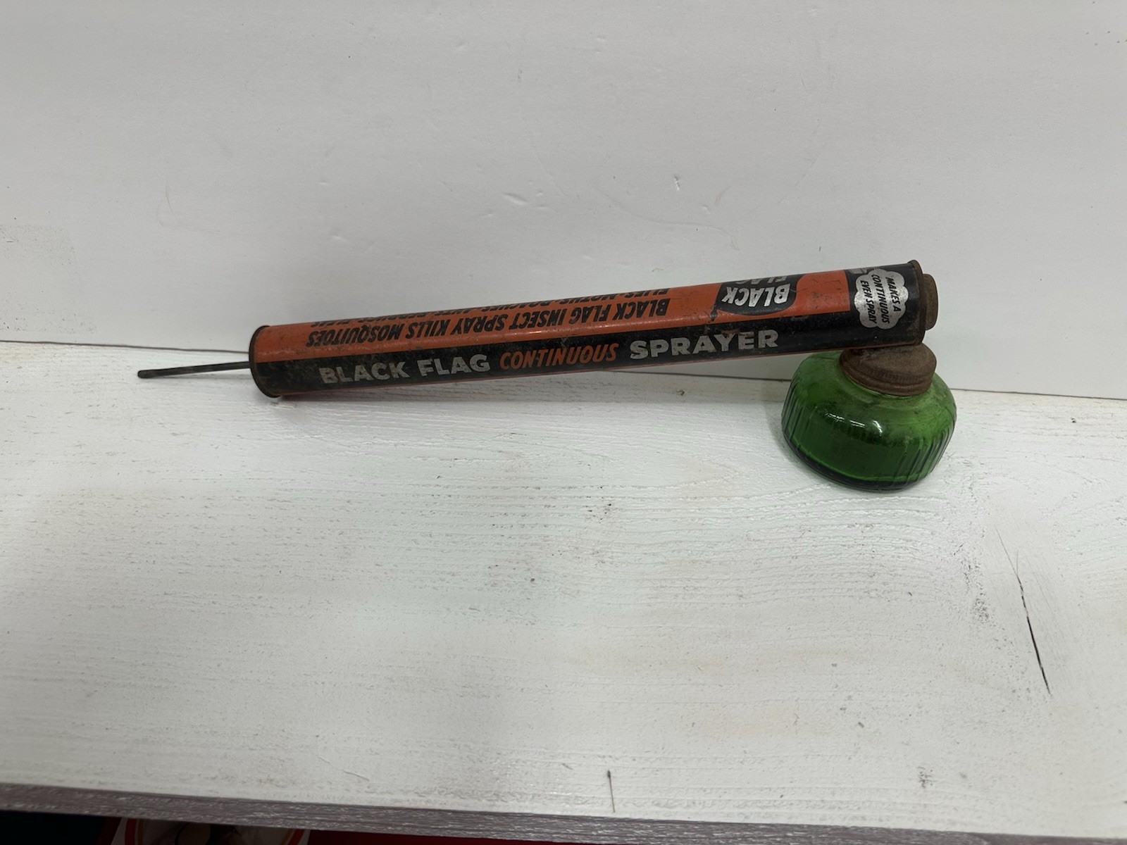 Vintage Black Flag Continuous Sprayer With Glass