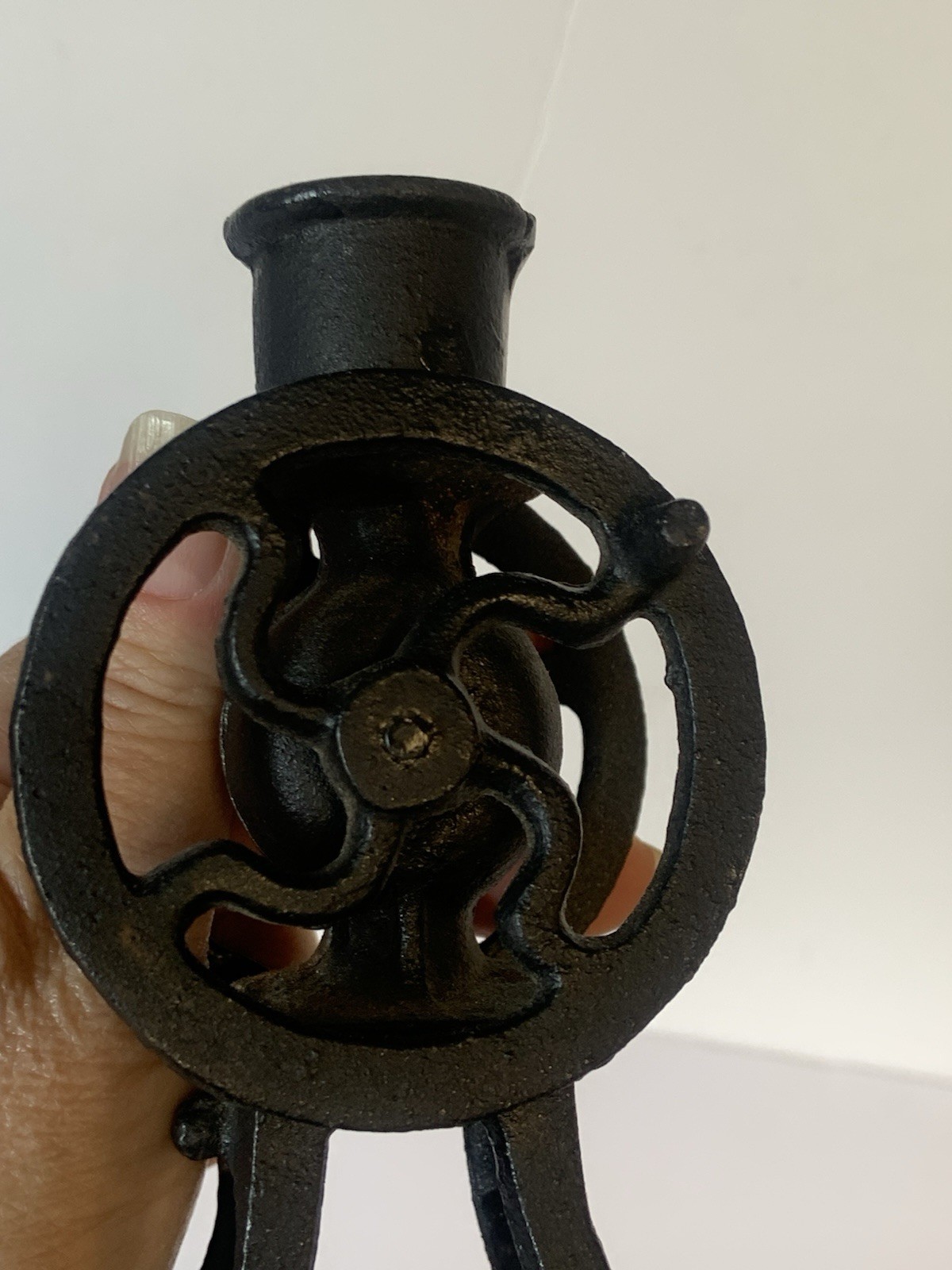 Cast Iron Metal Coffee Grinder Cream Separator Rare Vtg Candle Holder Taiwan