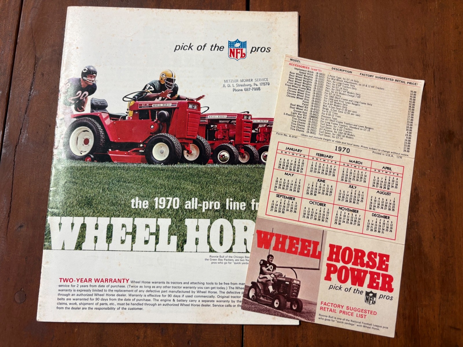 1970 Wheel Horse Garden Tractors Brochure NFL GT-14 Electro 12 Charger 10 12