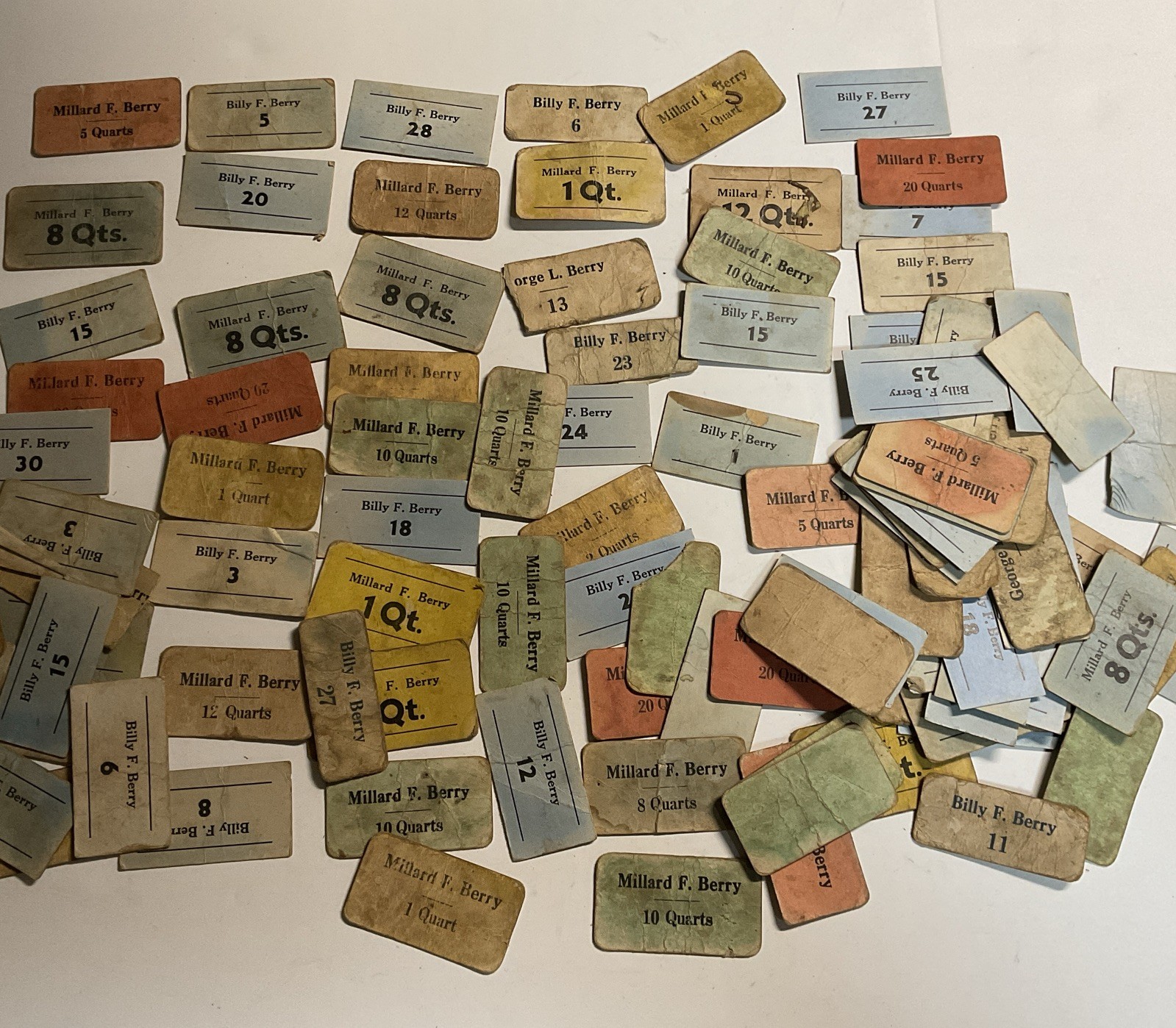 Vtg Strawberry Picker Ticket Lot Of 100 Eastern Shore Agriculture Farm Ephemera