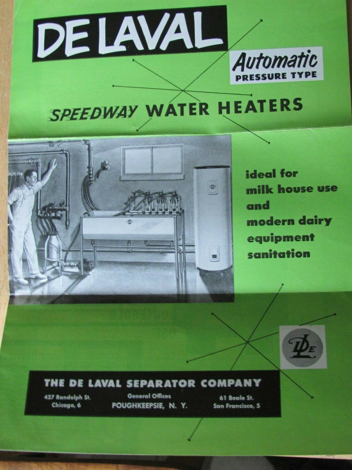 1954 DAIRY FARM ADVERTISING BROCHURE PAMPHLETS DeLAVAL WASH TANK WATER HEATER