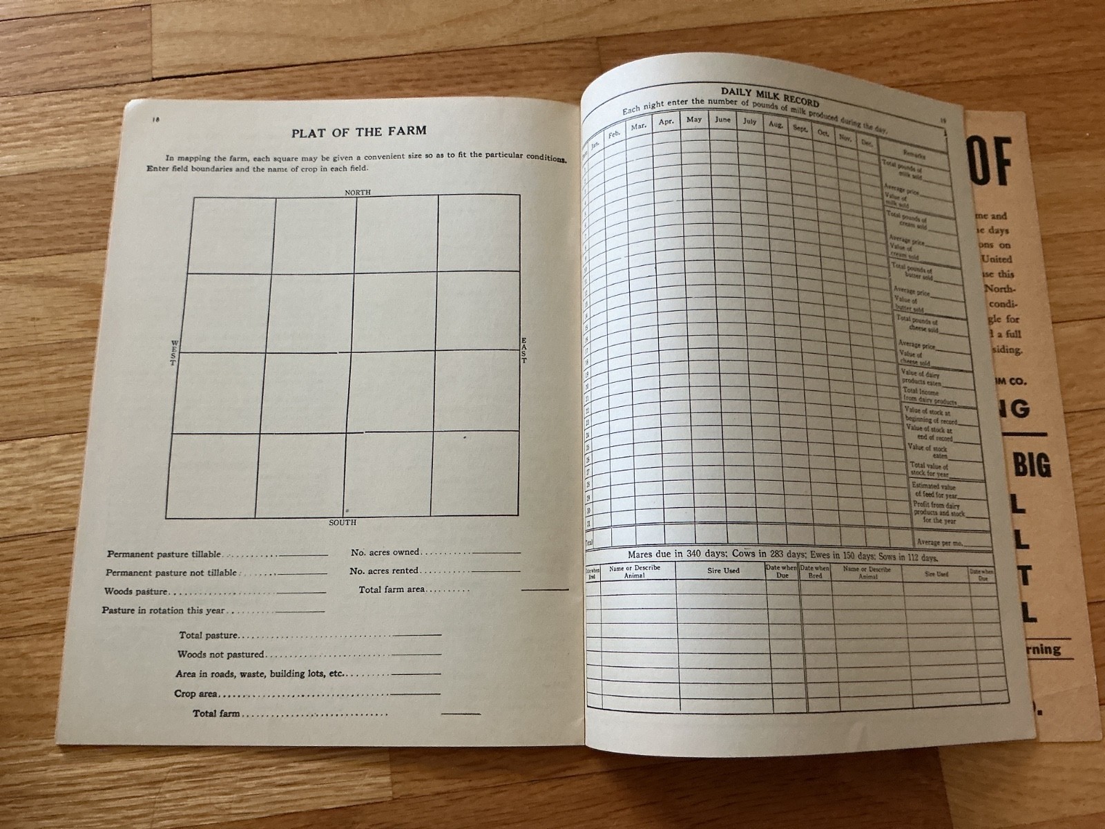 Vintage Farm Acct. Record Book – Gibson Lumber – Minnesota