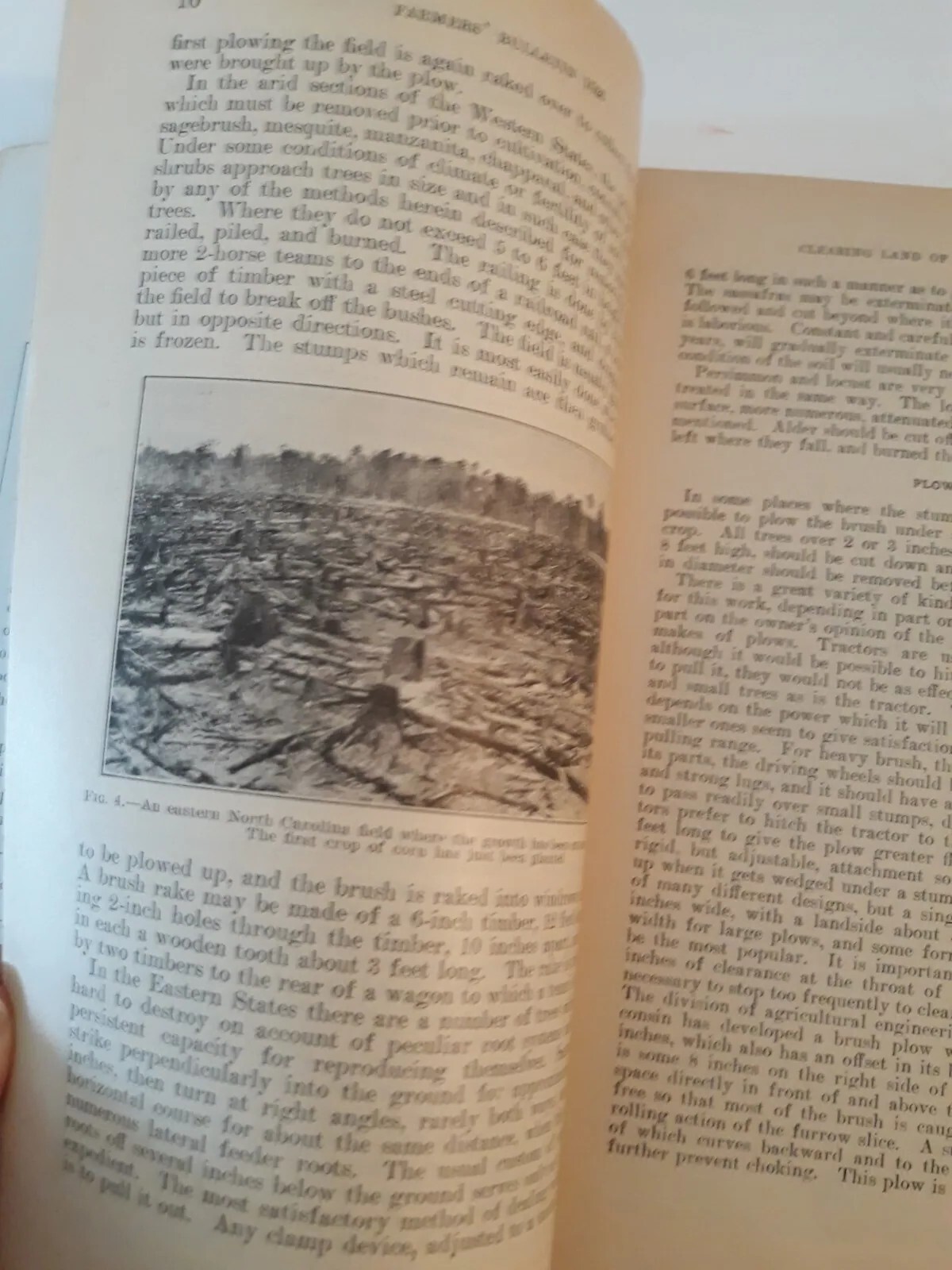 Vtg 1929 Clearing land of brush and stumps farmers bulletin 1526 USDA j10