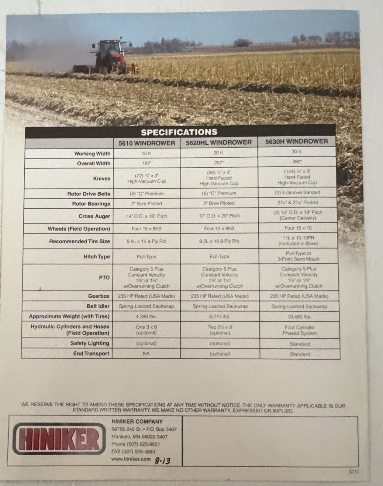 Farm Equipment Some Vintage 1991-2000&rsquo;s Hiniker Co. Set Of 7 Windrow, Shredders