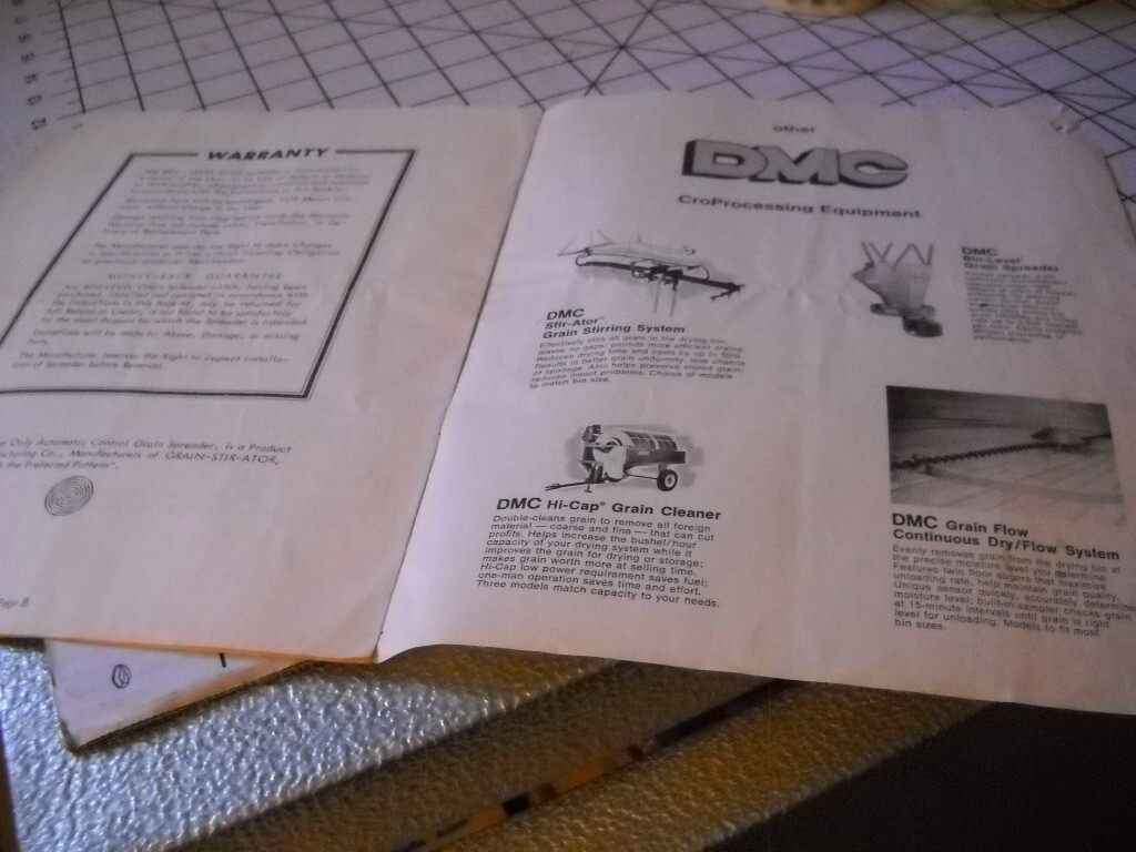 Vtg. 1975 UNICO DRYING BINS Owner&rsquo;s Manual, Erection Instructions Parts, 756108U