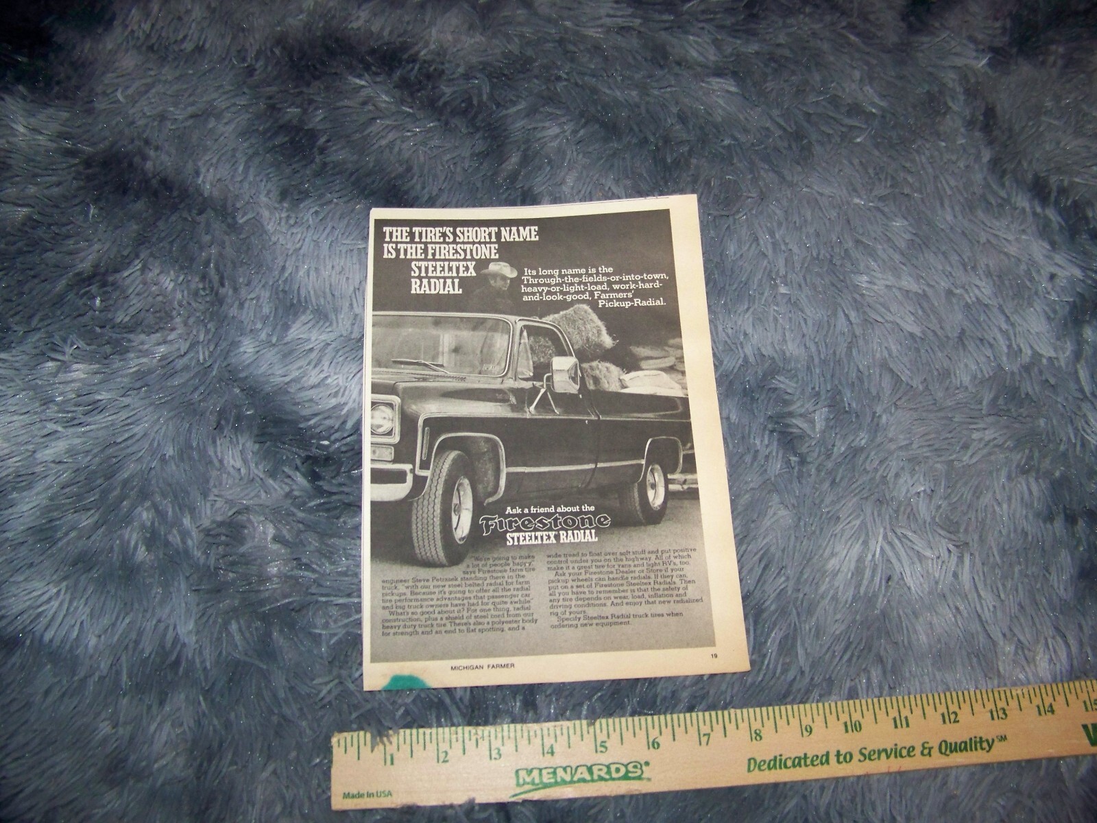 Firestone Steeltex Radial Agricultural Print Ad from Magazine Vintage 1977