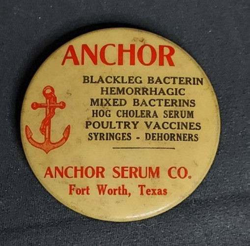 Old Sharpening Stone Anchor Serum Co Fort Worth Veterinary Vaccine Hog Cholera