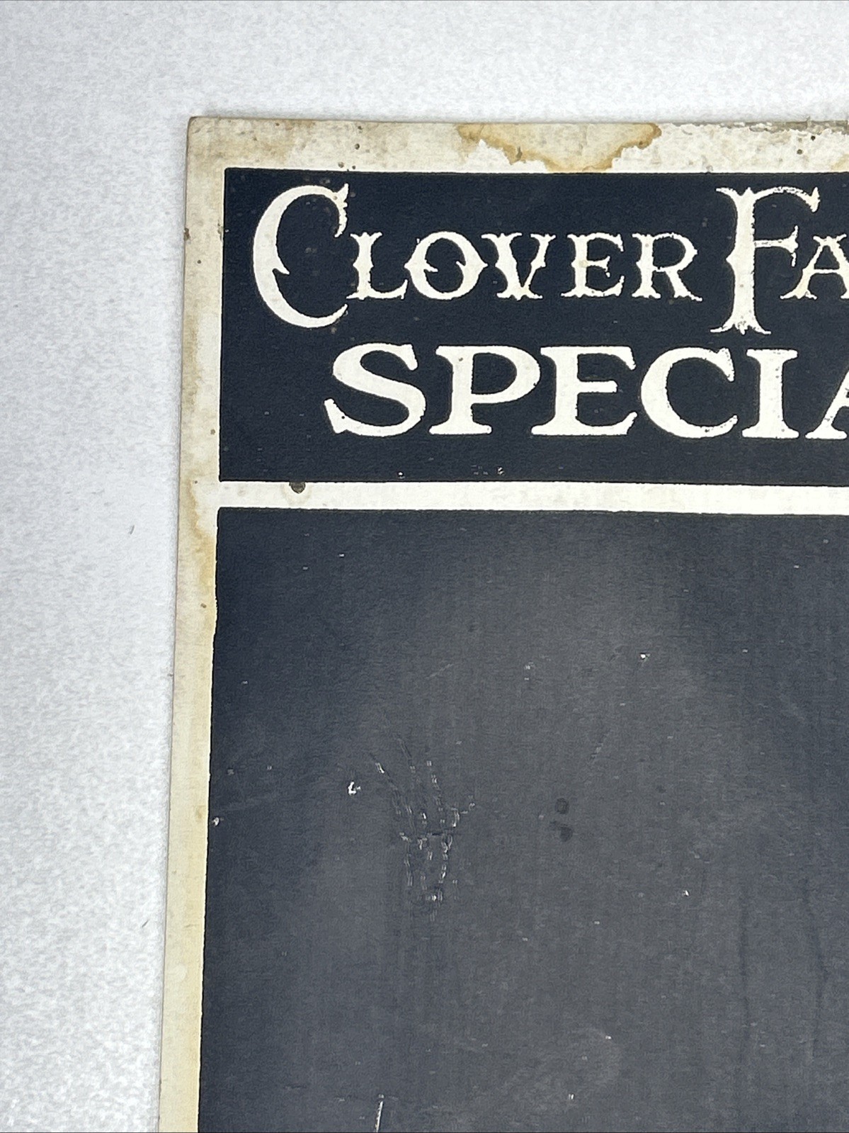 Vtg Clover Farm Special Advertisement For Clover Store Chalkboard Daily Special