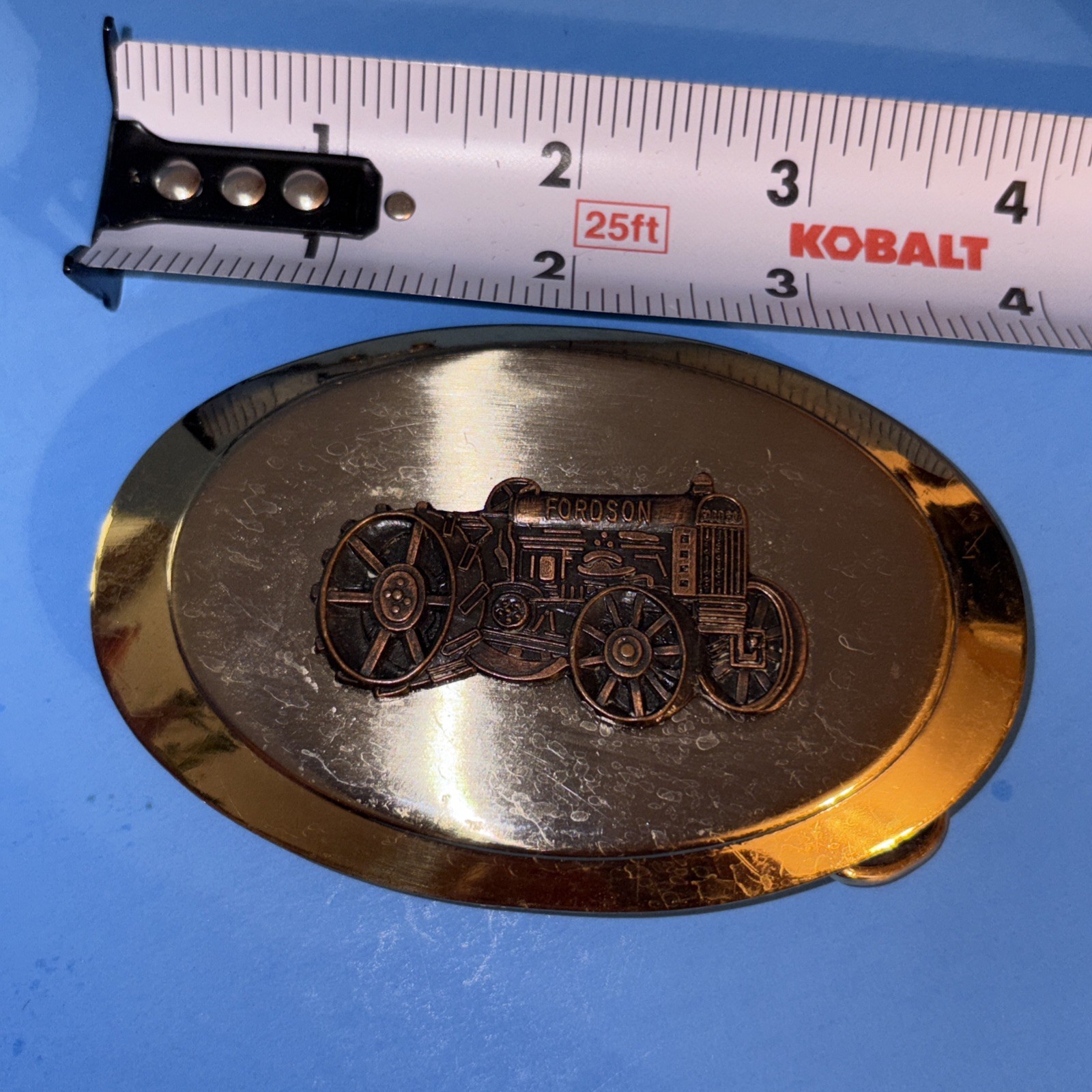 Vtg Fordson Tractor Belt Buckle Farm Ag