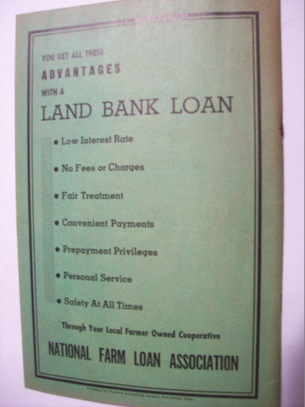 1948 FARM RECORD BOOK, NATIONAL FARM LOAN ASSOCIATION, BARABOO WIS. and MORTGAGE