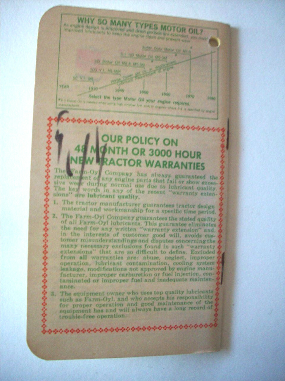 Farm Oyl advertising Notepad memo book clean unused