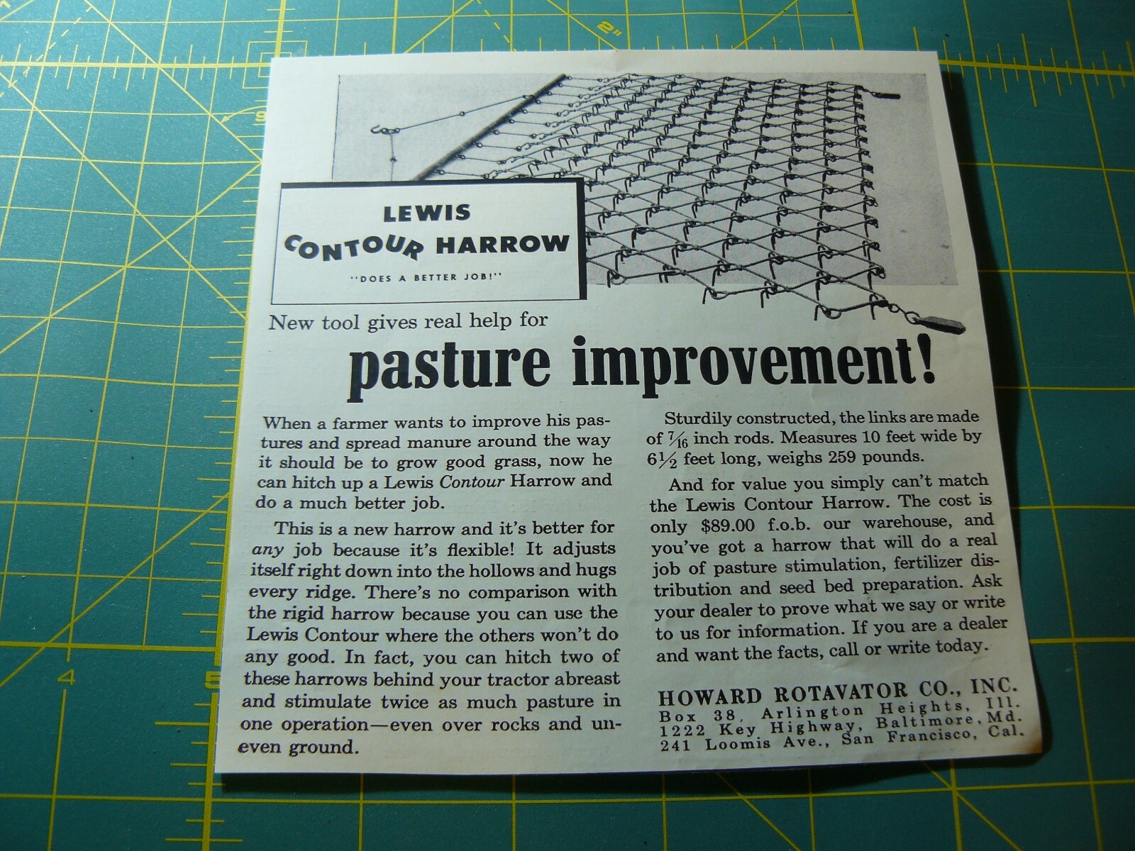 The FARM QUARTERLY -Autumn 1953- LEWIS CONTOUR HARROW Baltimore, MD / San Fra CA