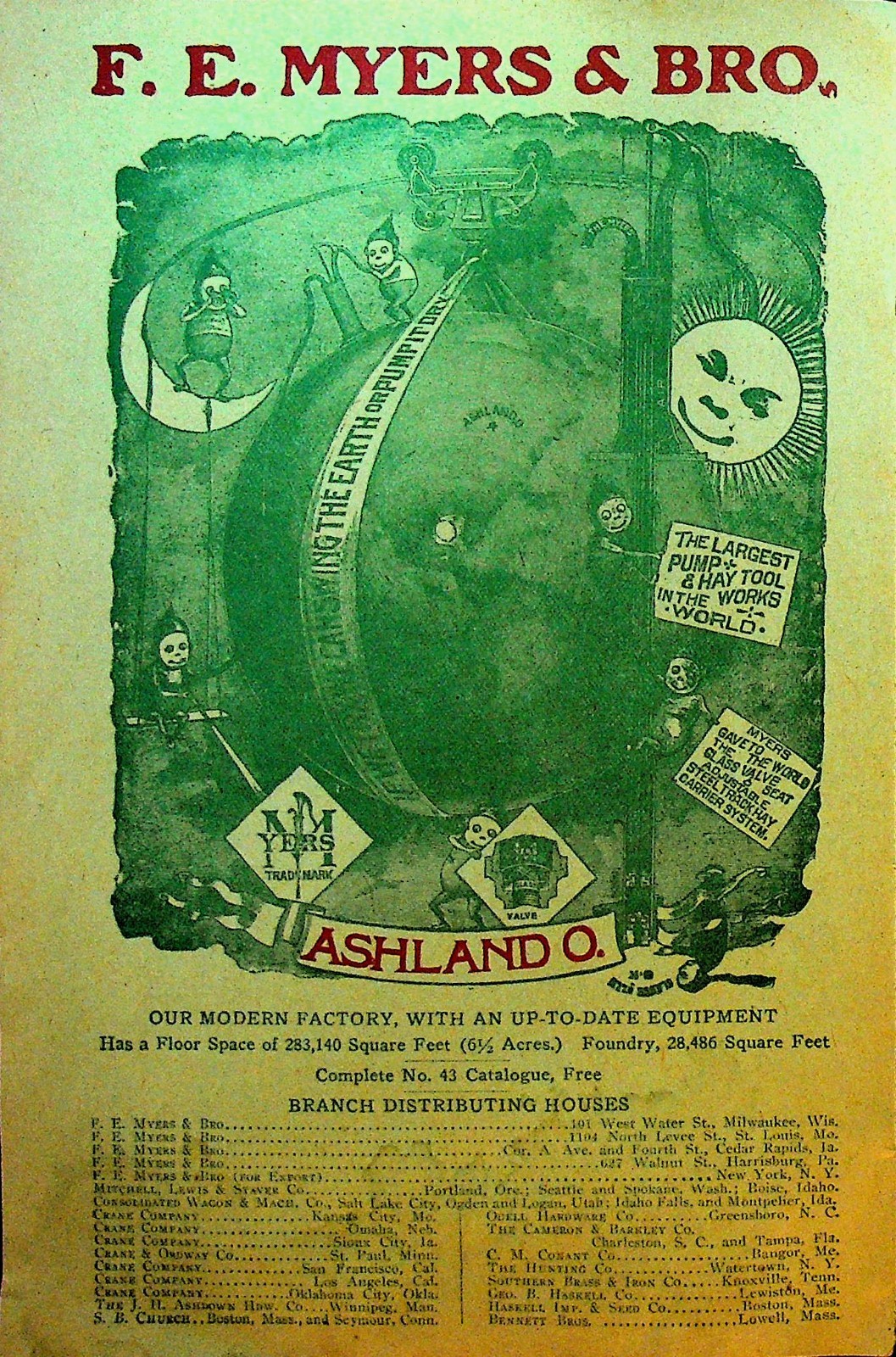 FE Myers & Bro Ashland Pump & Hay Tool Works Catalog ca 1910 Myers Branch
