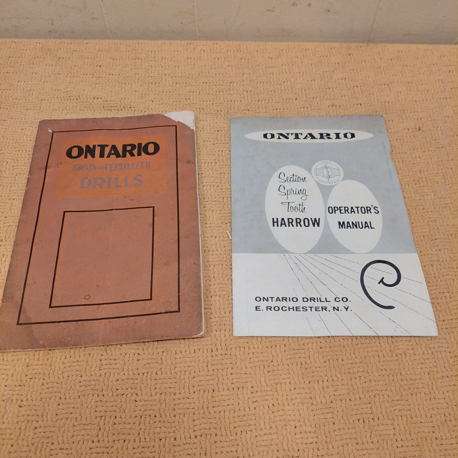 Ontario Grain & Fertilizer Drills Brochure Vintage Rochester New York