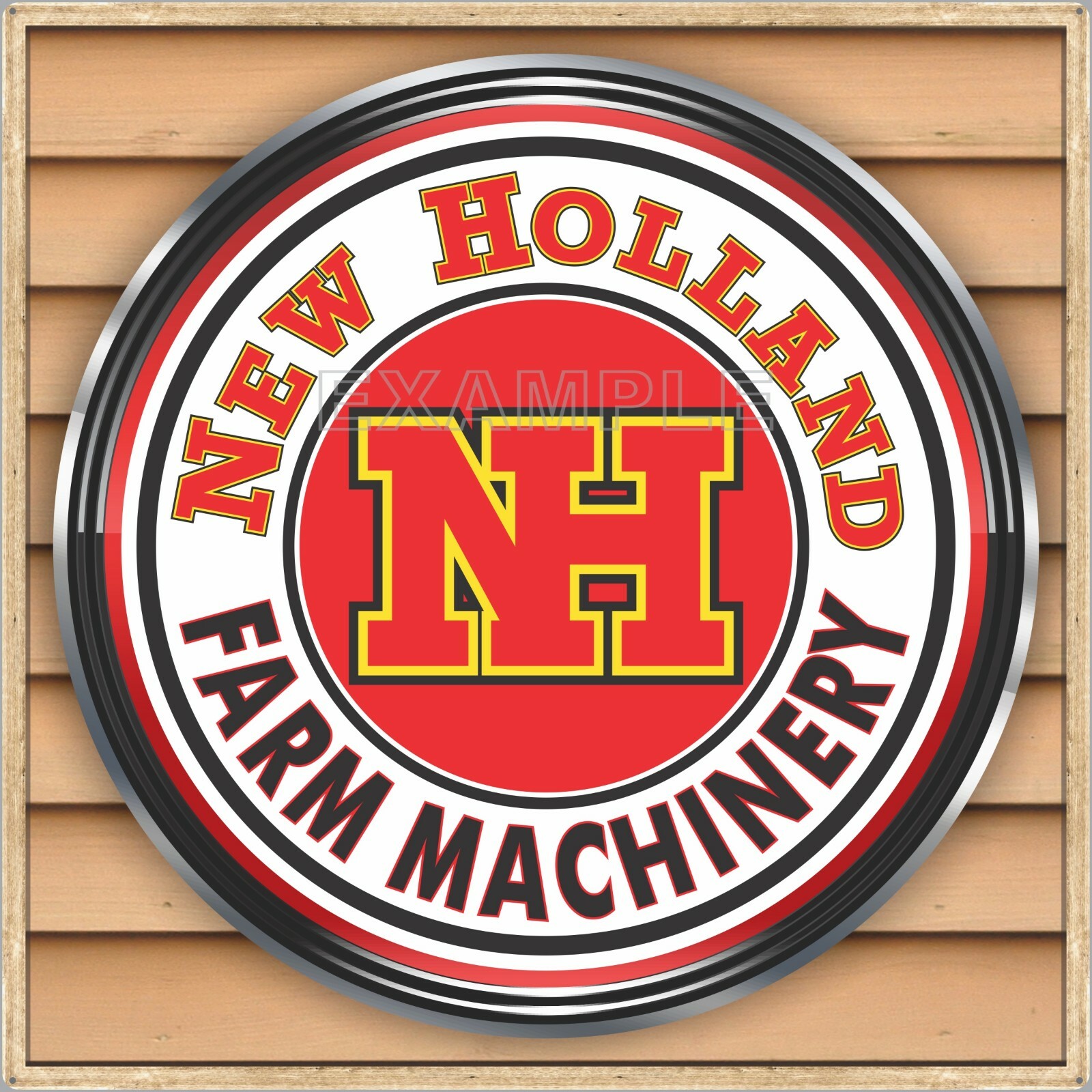 NEW HOLLAND TRACTORS OLD SIGN REMAKE SQUARE ALUMINUM SIZE OPTION UP TO 36&Prime; X 36&Prime;