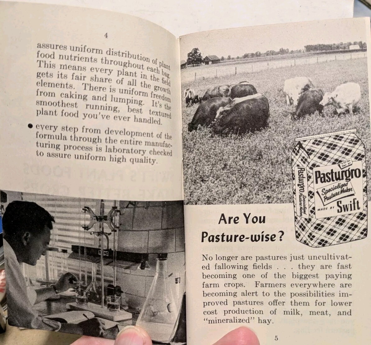 1954-1955 Swift&rsquo;s Plant Food Service Red Steer Memo Book Vigoro Brimm Gold Bear
