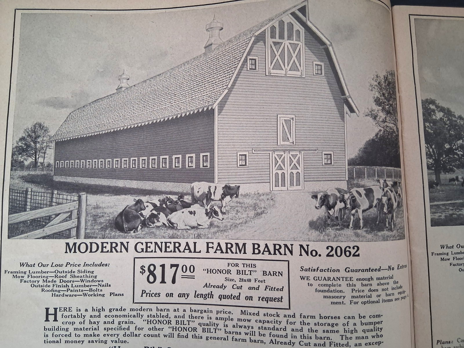 1925 Sears Honor Bilt Barn Catalog Modern Farm Buildings Complete Gothic Roof