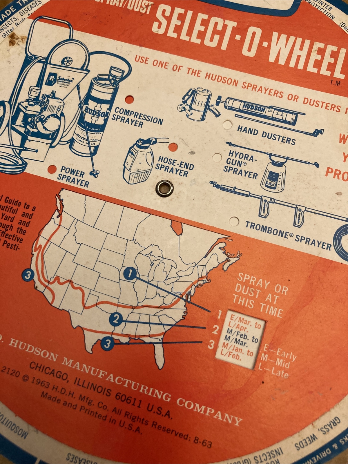 1963 H D Hudson Sprayer Manufacturing Company Advertising Select O Wheel 2120
