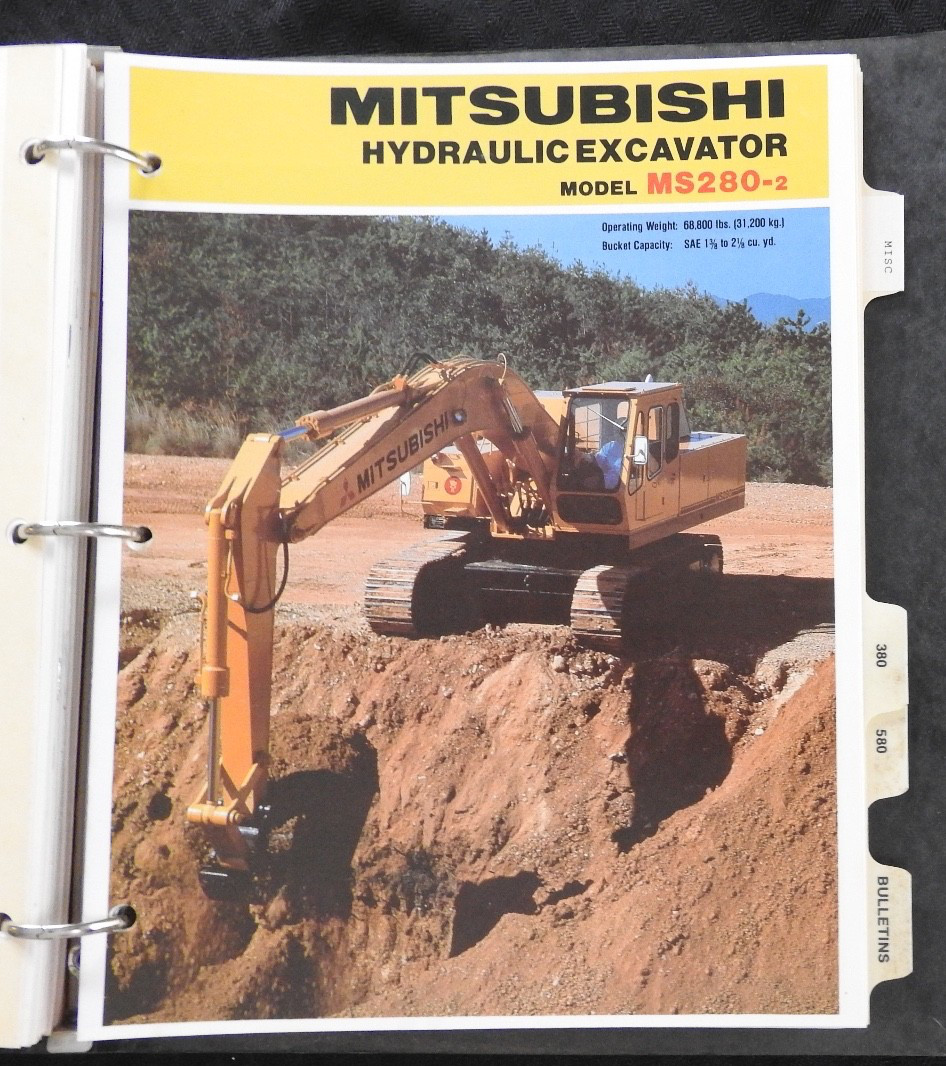 c.1980 Mitsubishi Excavator Sales Catalog Manual MS 070 120 180 230 280 380 580