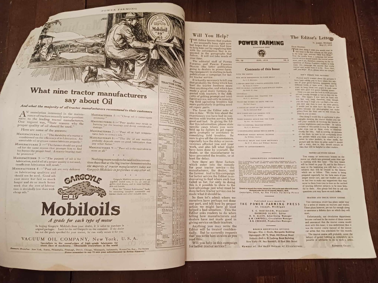Vintage Magazine Power Farming June 1919 Ads Photos Farming News