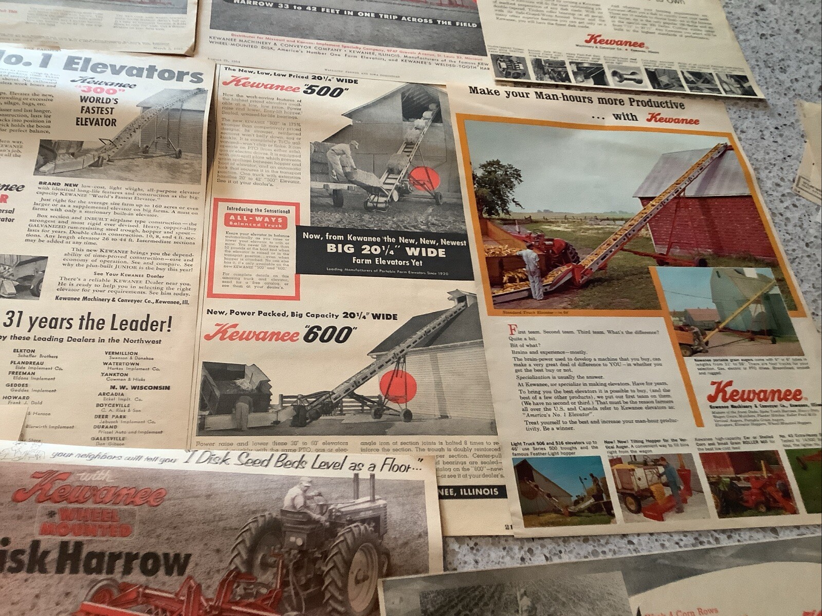 Lot 18 Kewanee Farming Agricultural Advertisement Tractor Farm Print Ads 1950-70