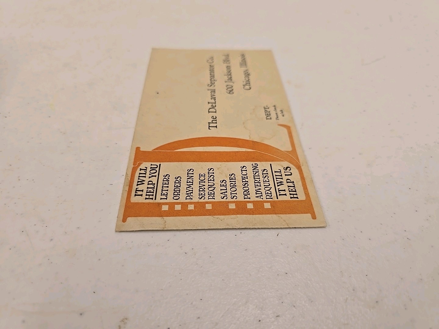 Vintage De Laval Seperator Chicago Advertising Illustrated Letter Cover Envelope