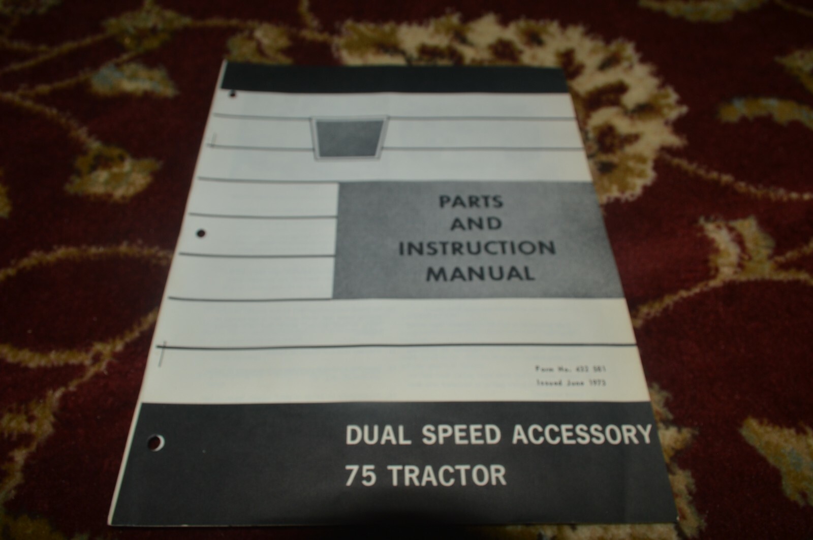 Oliver 75 Tractor Dual Speed Accessory Parts & Instruction Manual GVOH