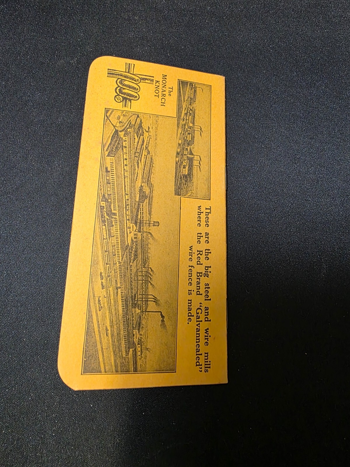 Vintage Unused Advertising Red Brand Monarch Fence Steel & Wire memo book