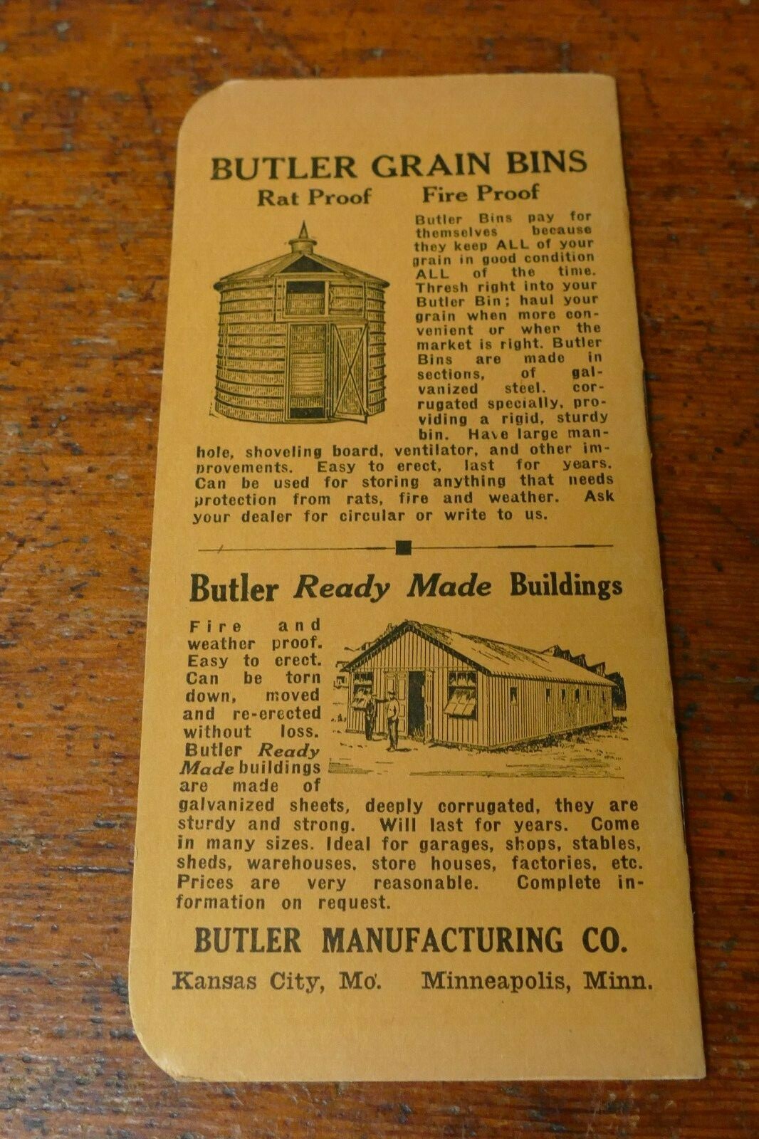 Vintage 1925/1926 Butler Mfg Co Steel Products Farm Buildings Notebook Unused