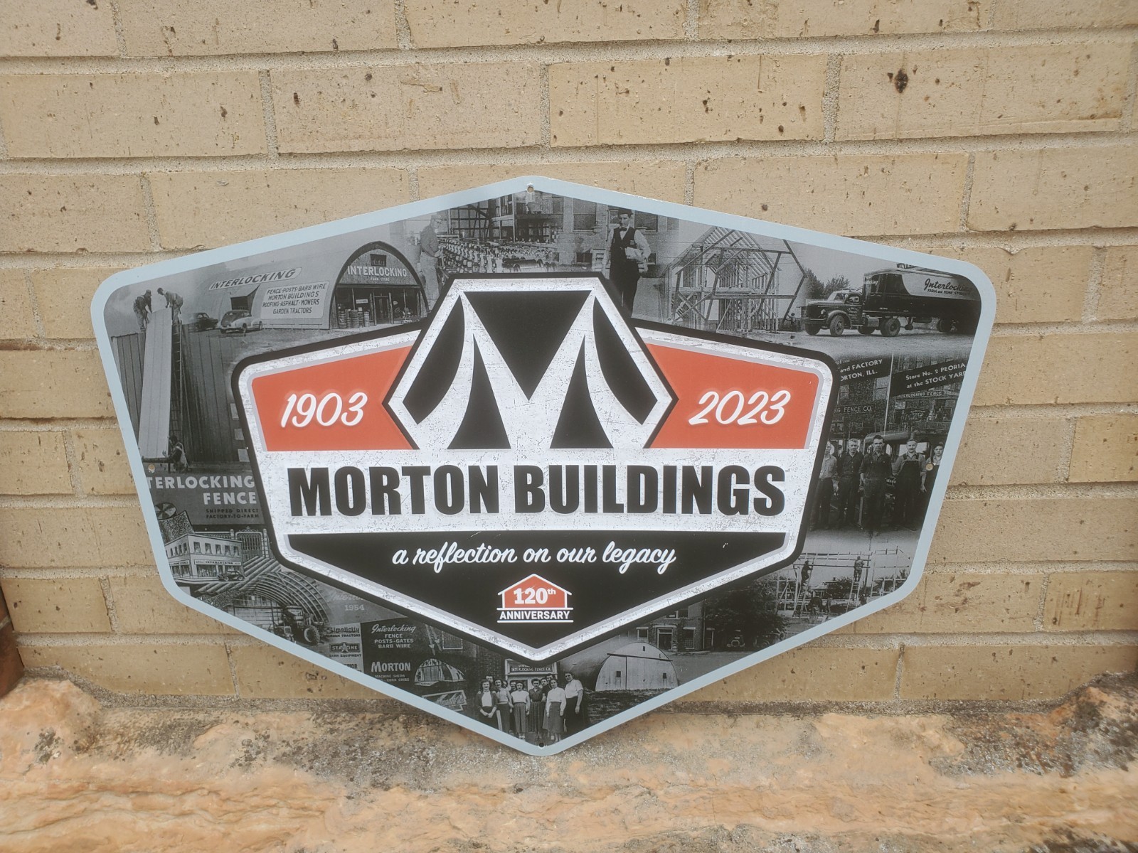 25-1/2&Prime; X 19&Prime; Metal Sign Morton Buildings 120th Anniversary 1903-2023 Farm Decor