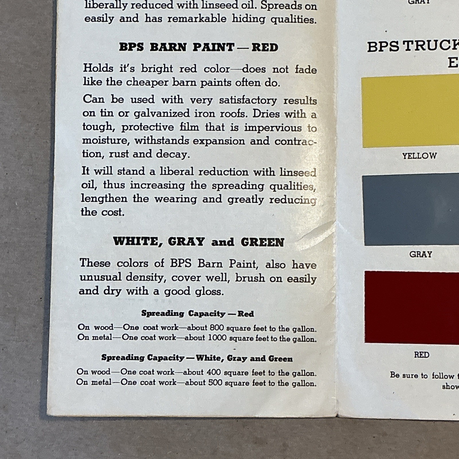 Vintage 1950 Tractor Colors BPS Paint Brochure INV-AD14