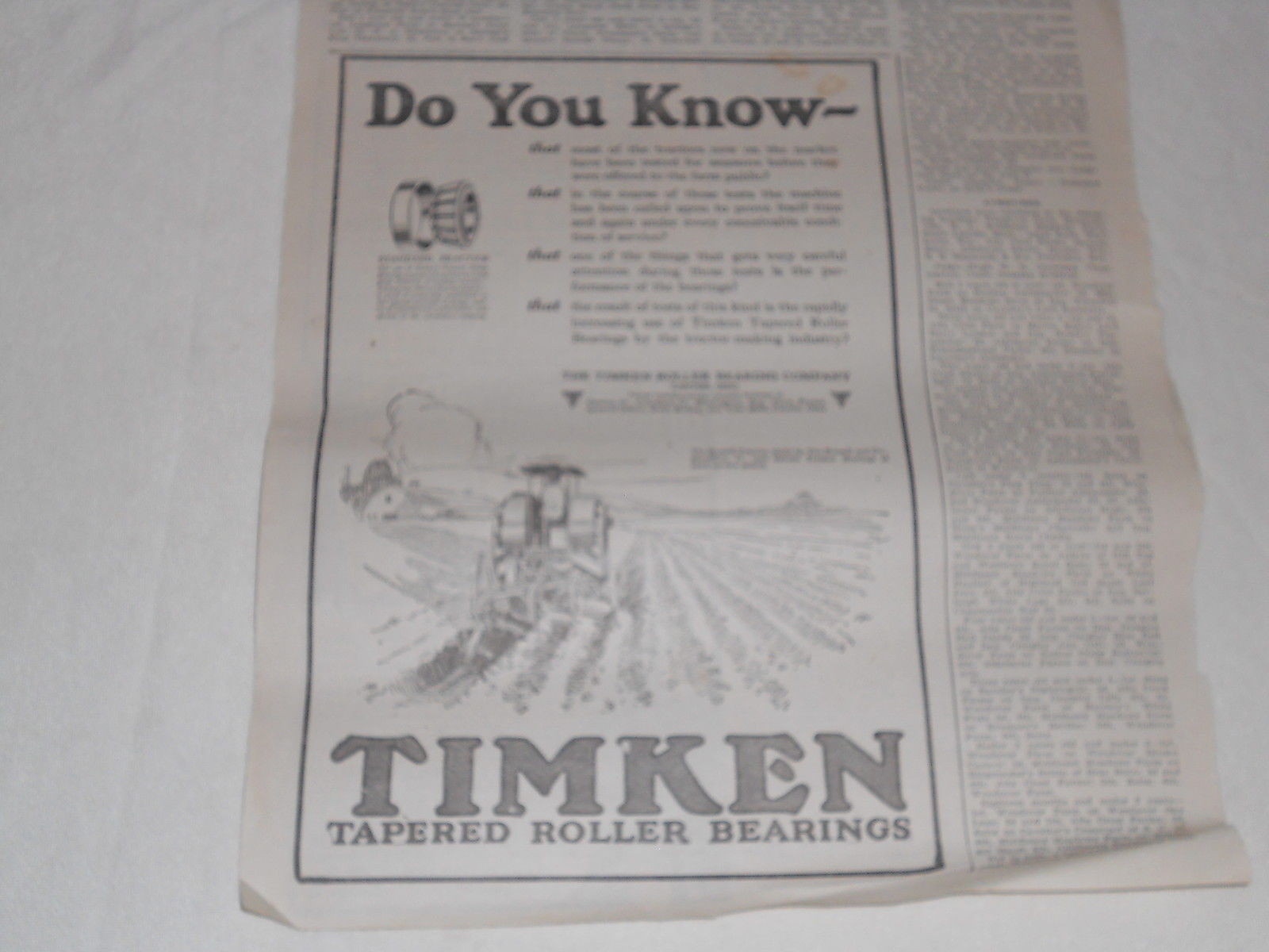 1920 TIMKEN BEARINGS,BUCKEYE TRACTION DITCHER AND OTHER ADVERTISING OCTOBER 23