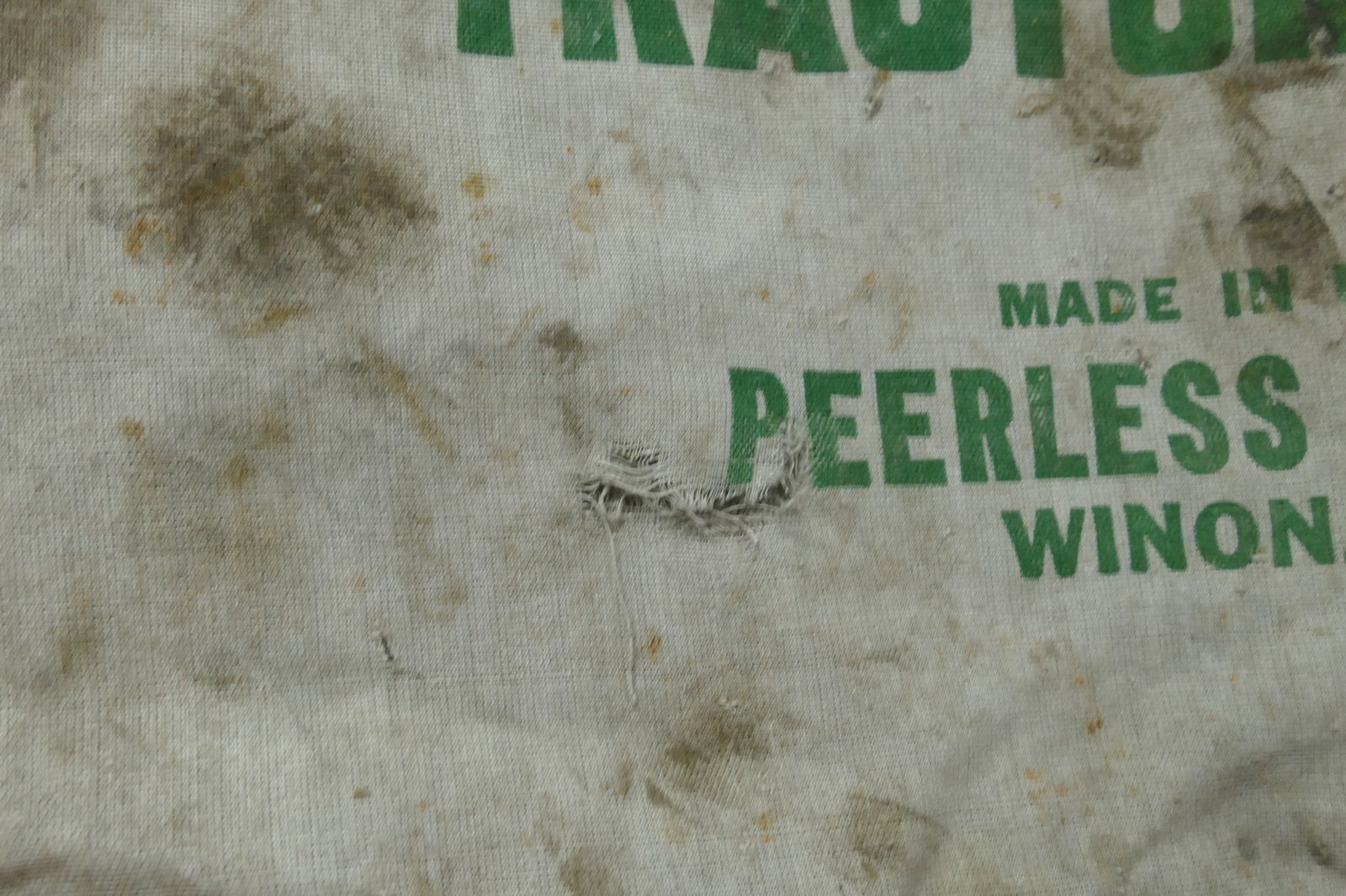 Vintage Peerless Duo Trac Tractor Chains Advertising Cloth Bag Winona Minnesota