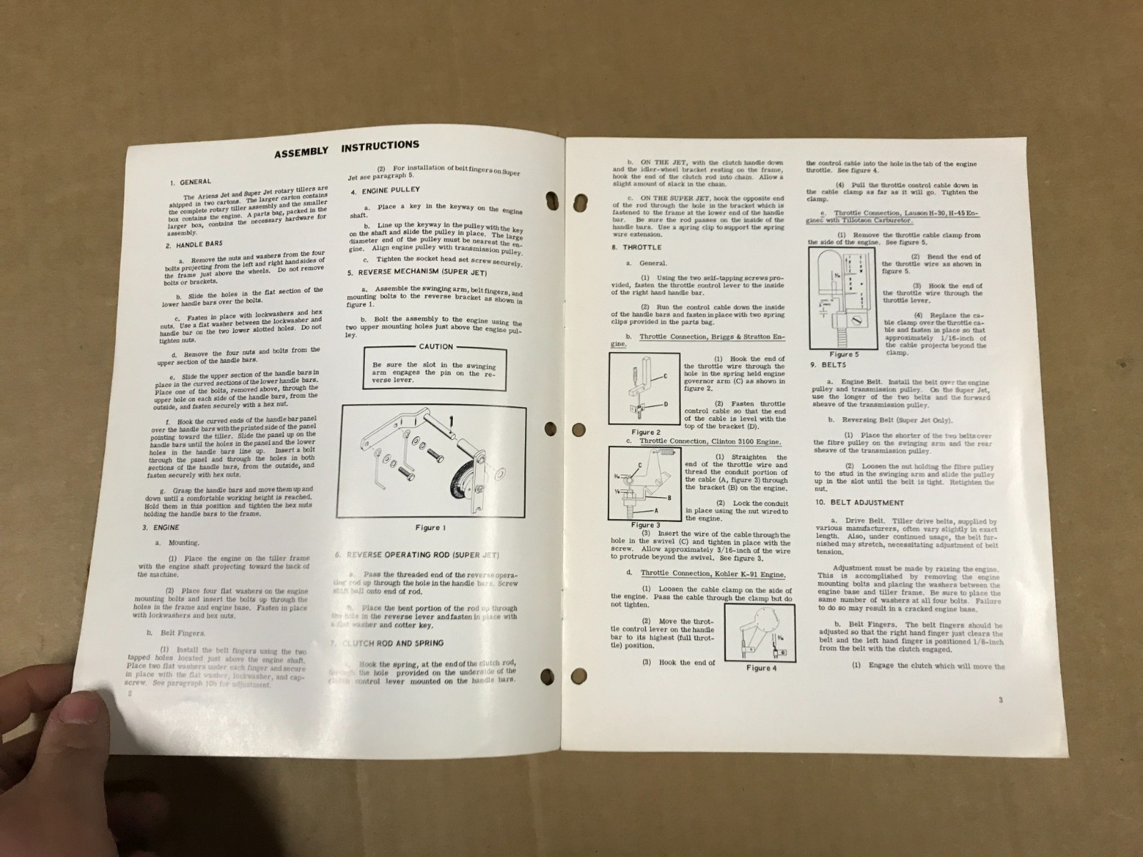 Vintage Ariens Jet/Super Jet Rotary Tiller Operating Instructions/Parts List