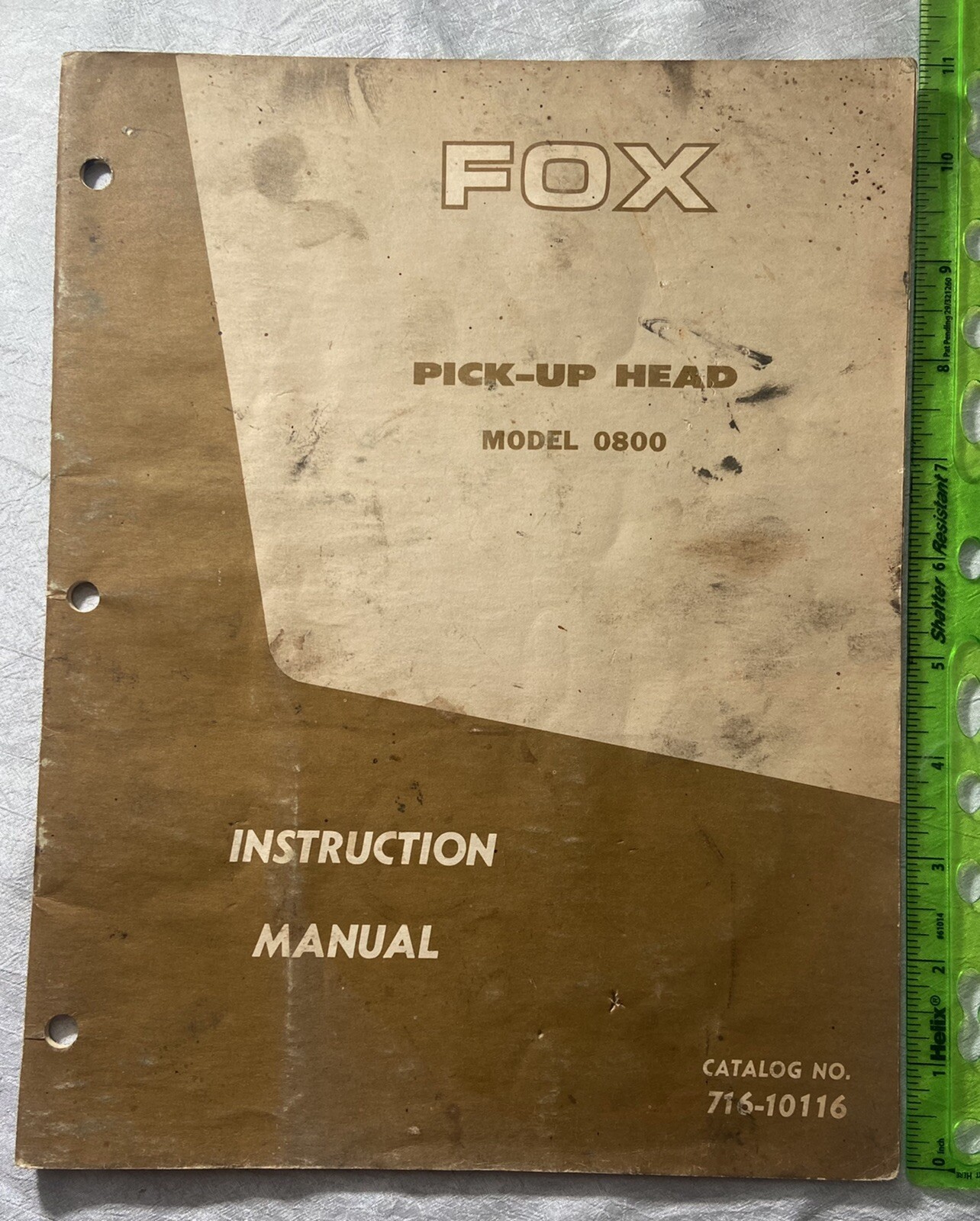 Vintage Koehring Farm Division Fox Pick Up Head Model 0800 Instruction Manual