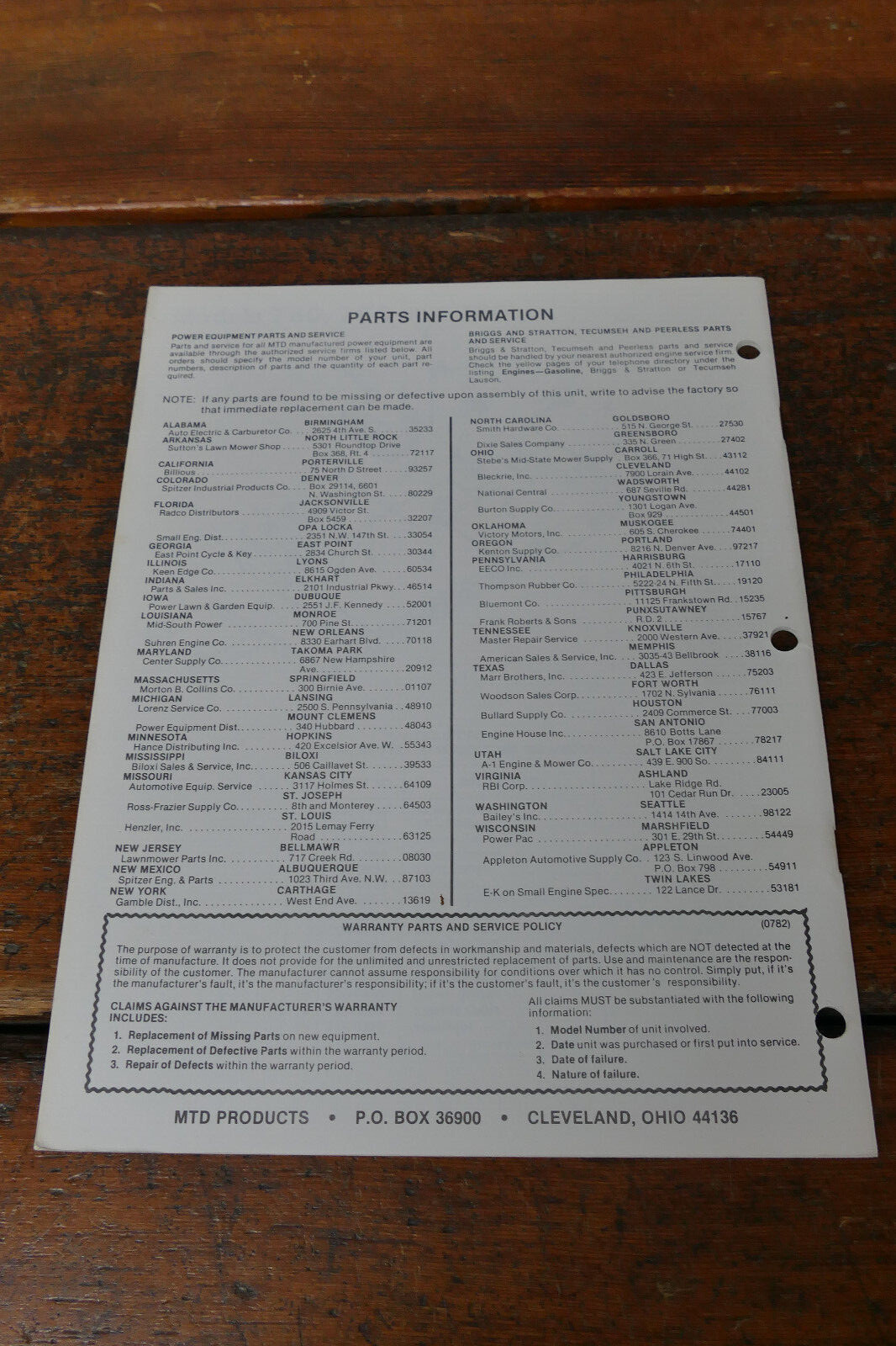 1983 Coast to Coast Owner&rsquo;s Manual 16 H.P. Lawn Tractor Model # 481-3846
