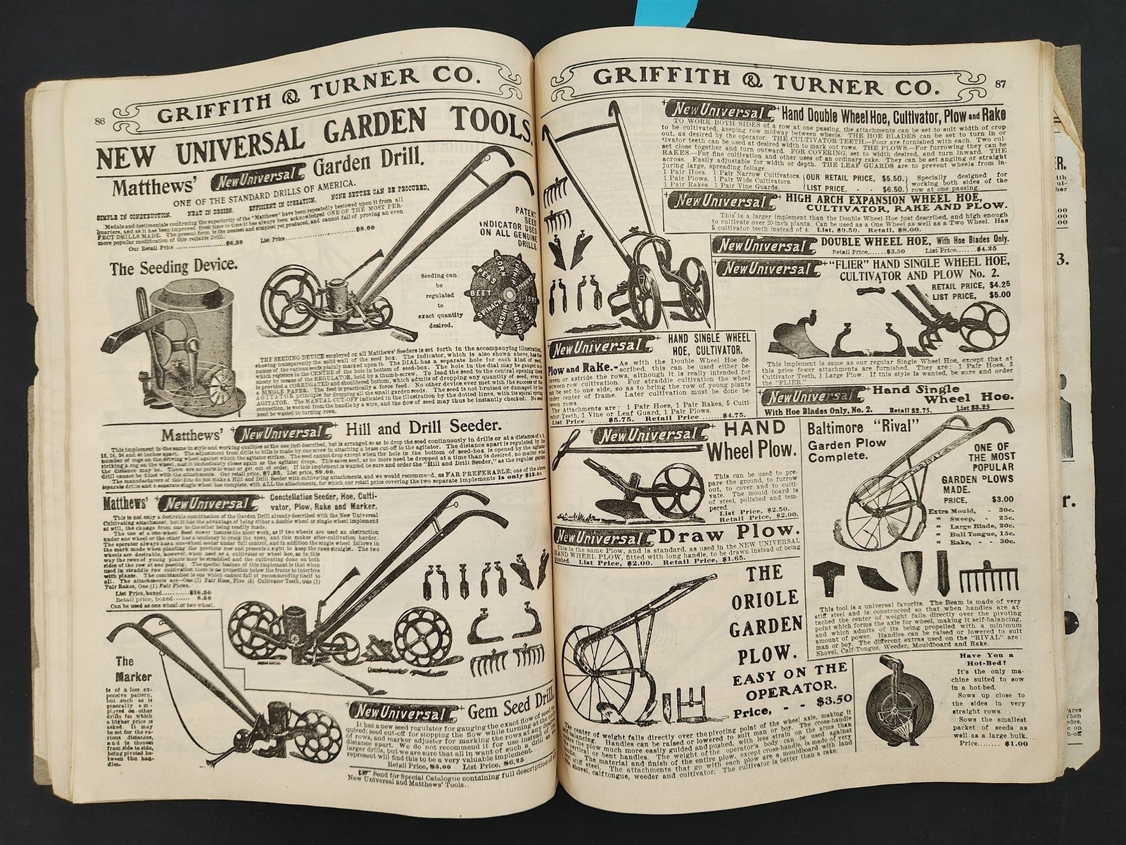 1905 antique GRIFFITH TURNER baltimore md FARM GARDEN SUPPLY CATALOG agriculture