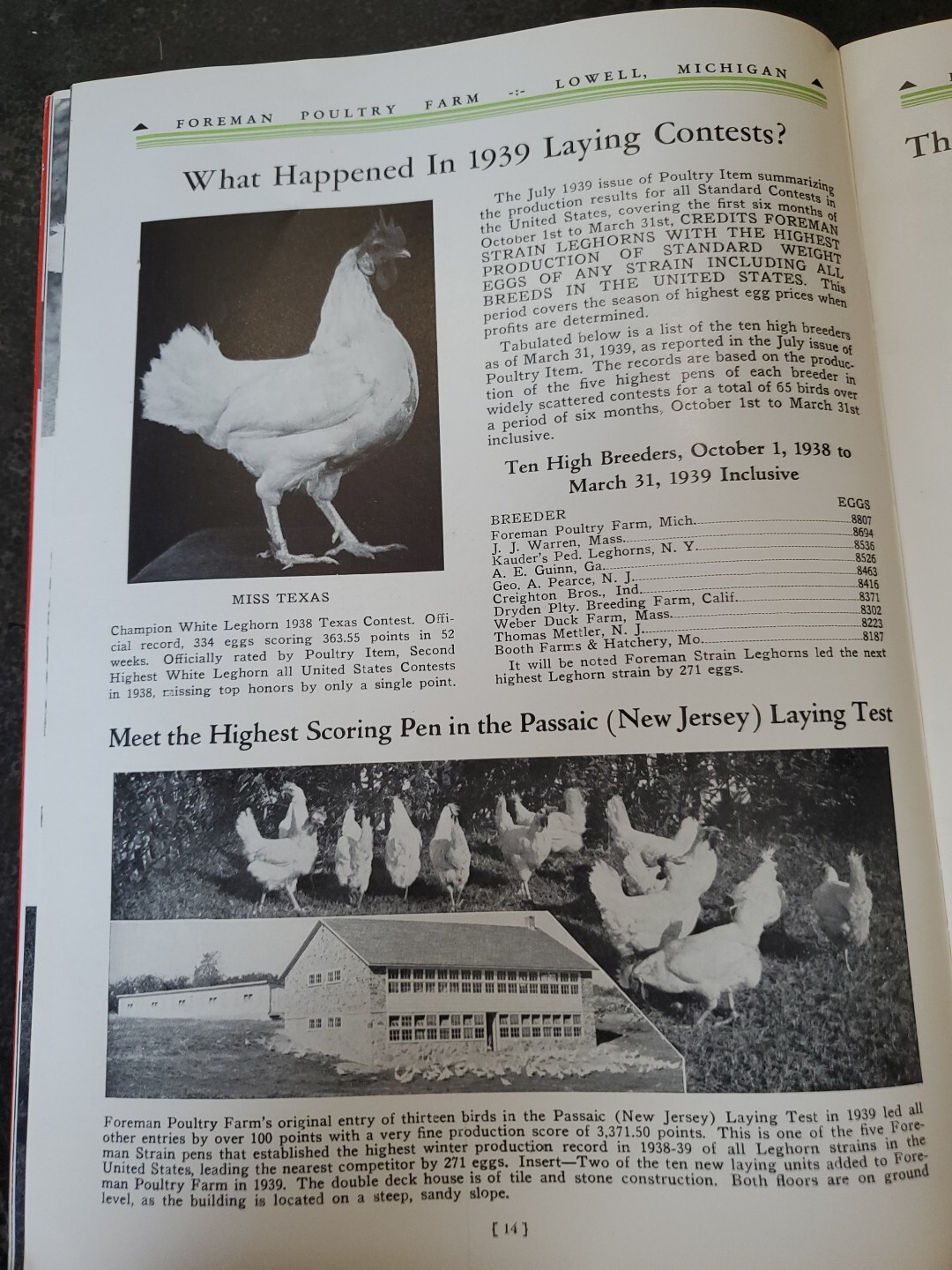 1944 Foreman Poultry Farm Catalog Chickens Beautiful & RARE 🐔