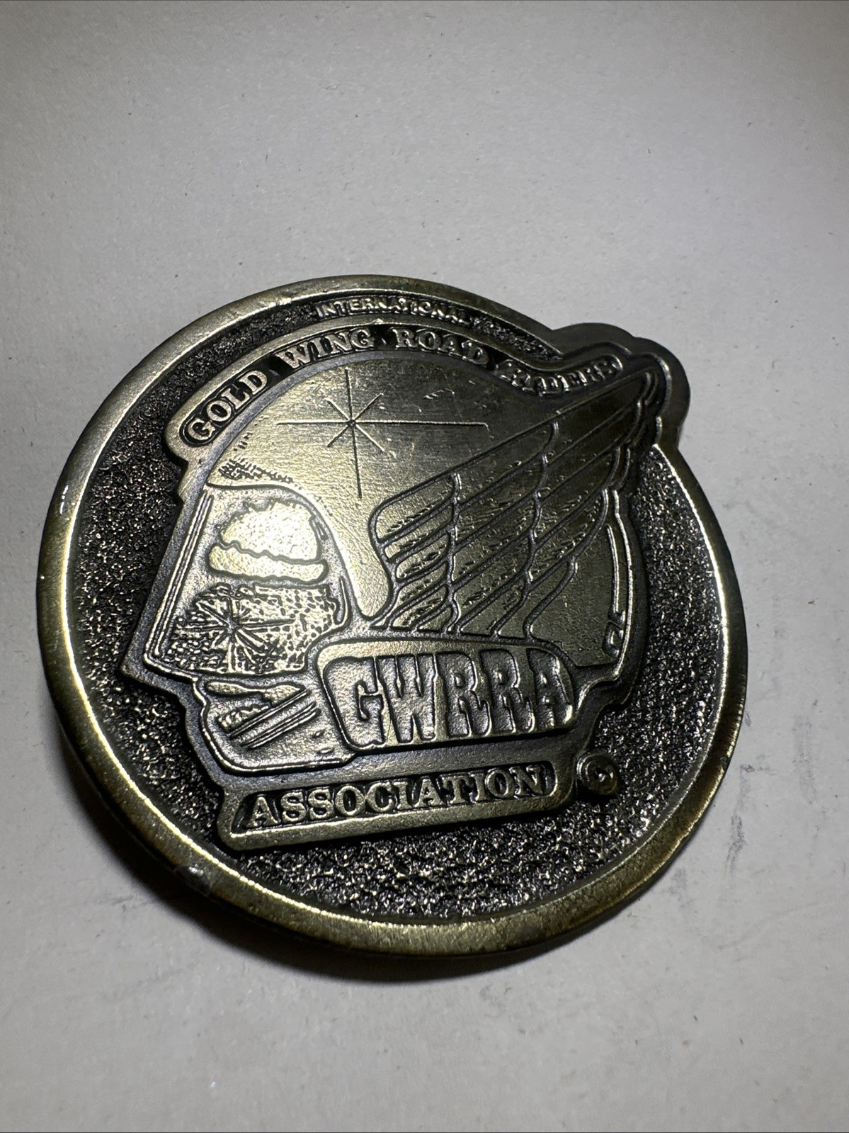 Honda Motorcycle Int Gold Wing Road Riders Association GWRRA Brass Belt Buckle