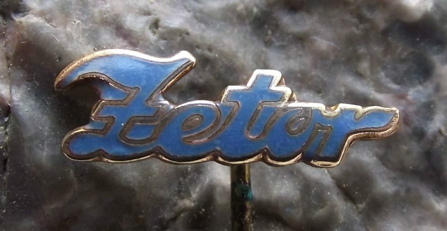 Antique Zetor Tractor Farming Farm Agricultural Machine Script Text Pin Badge