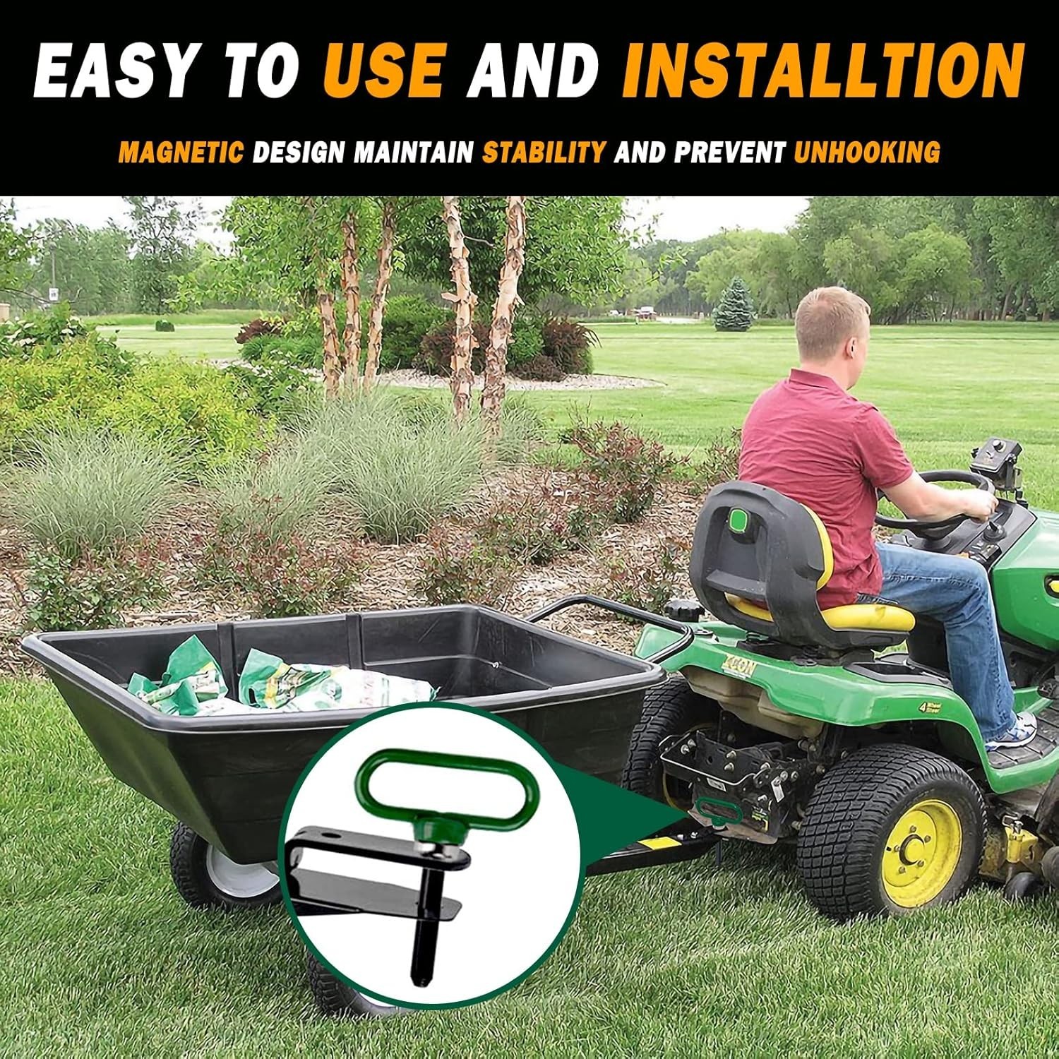 Versatile 2 Pack Magnetic Hitch Pins – Perfect for Mowers and ATVs, 1/2 Inch